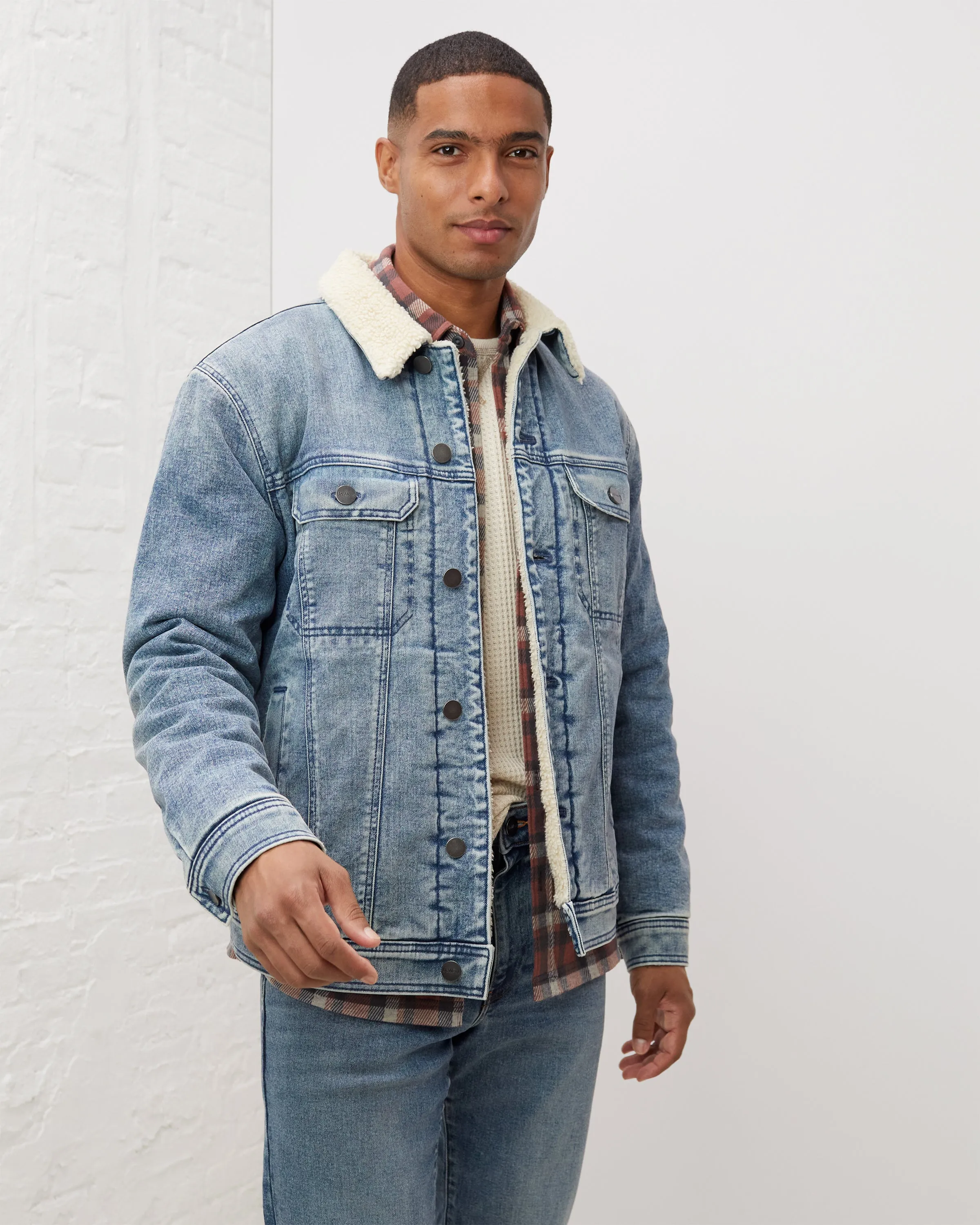 Sherpa-Lined Denim Jacket sold by UpWest product image thumbnail 2