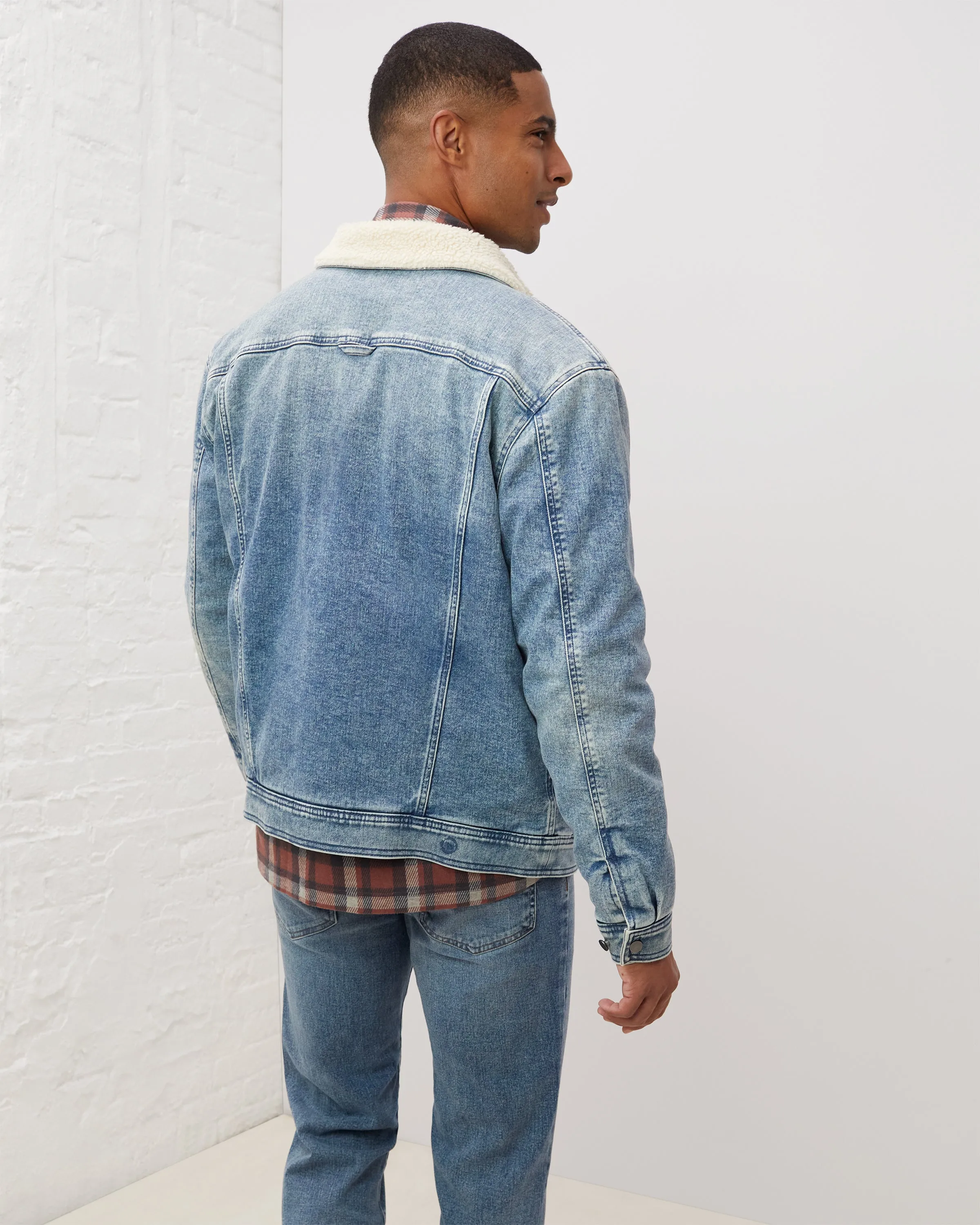 Sherpa-Lined Denim Jacket sold by UpWest product image thumbnail 3