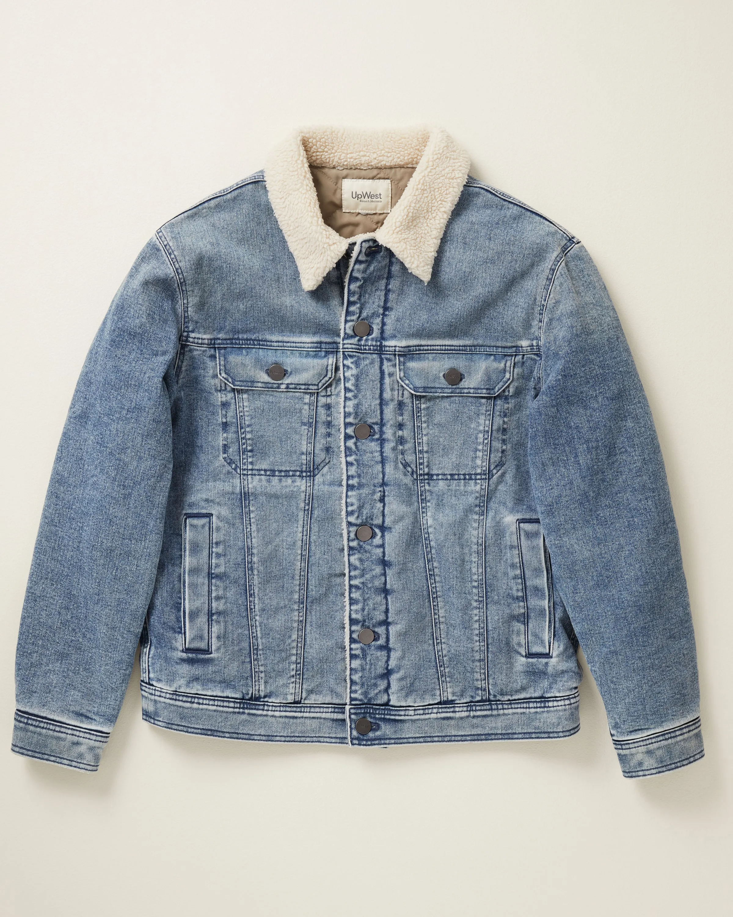 Sherpa-Lined Denim Jacket sold by UpWest