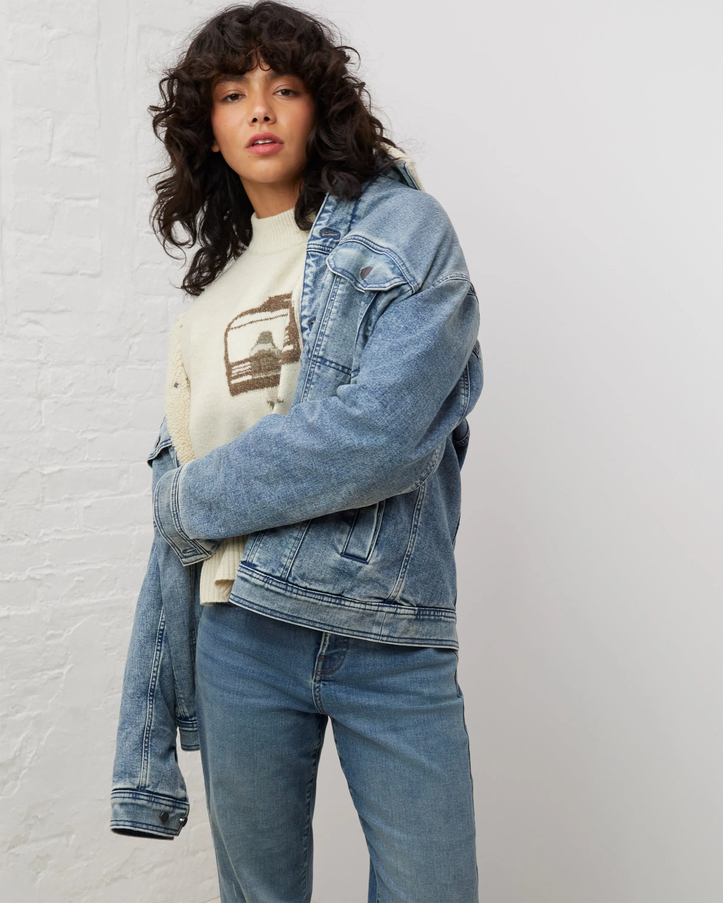 Sherpa-Lined Denim Jacket sold by UpWest product image thumbnail 5