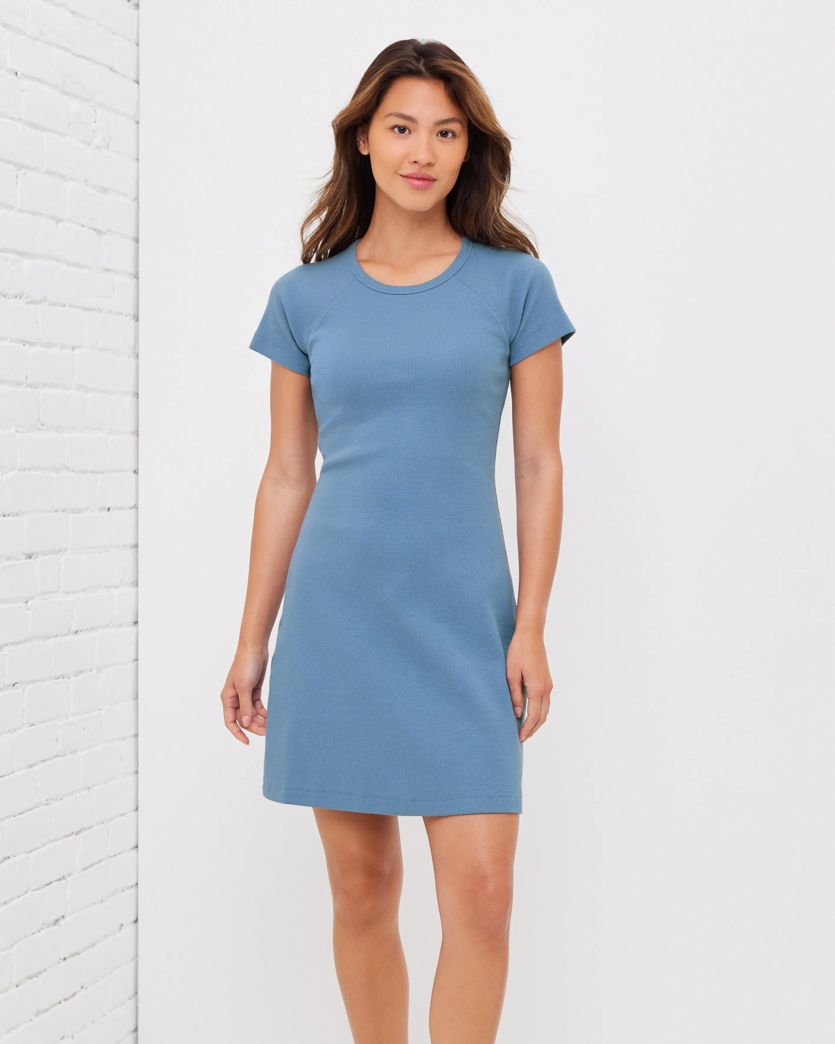 Stretch Cotton Rib Mini Dress sold by UpWest