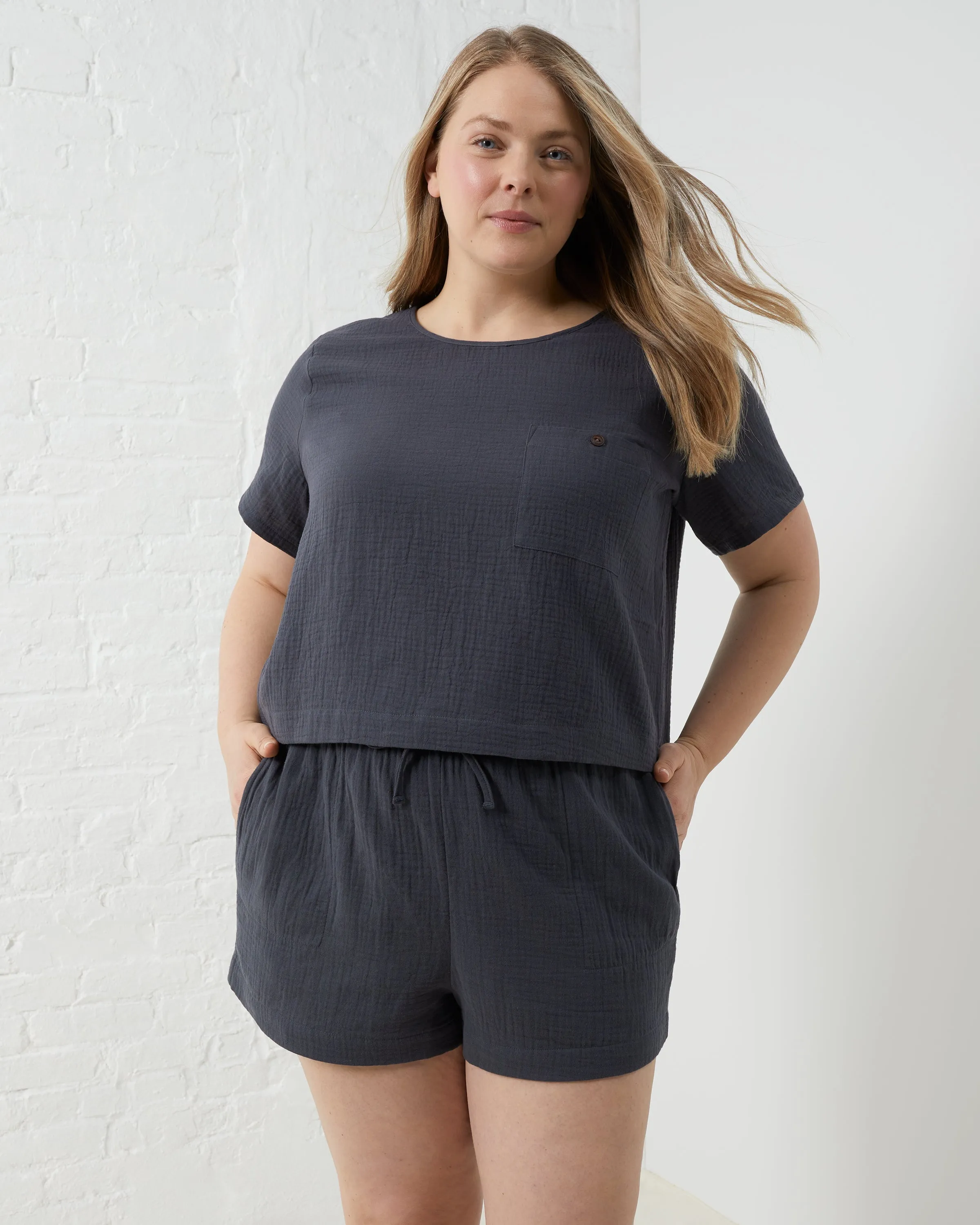 Coastal Cotton Cropped Lounge Tee sold by UpWest product image thumbnail 4