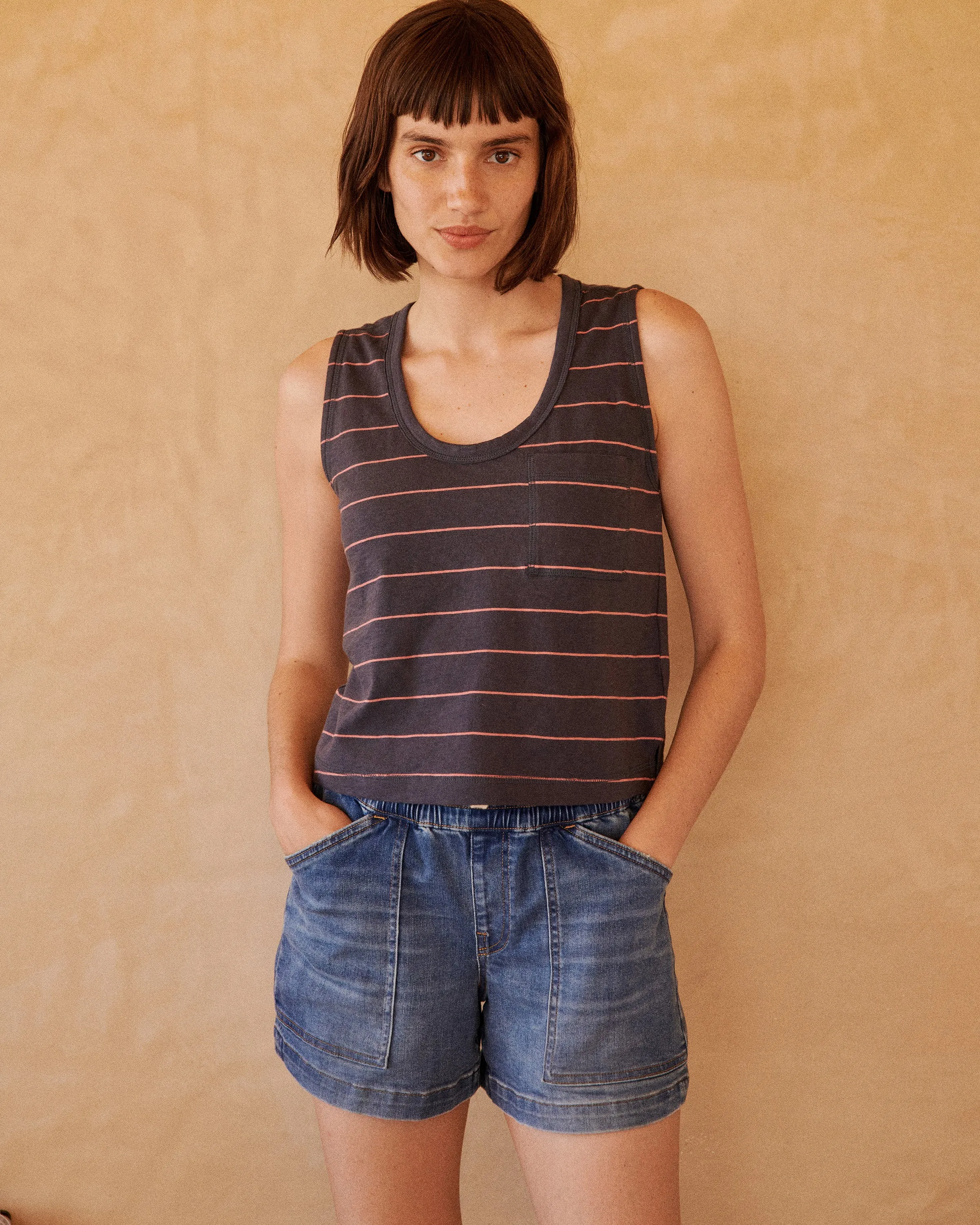 Clean Cotton Slub Cropped Tank sold by UpWest product image thumbnail 4