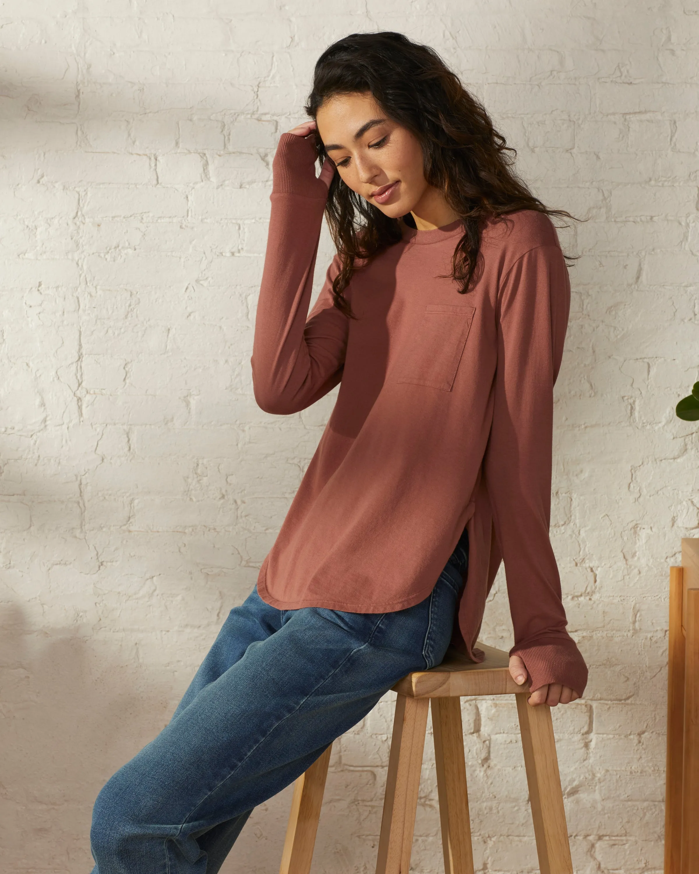 Oversized Curved-Hem Crew Tee sold by UpWest product image thumbnail 5