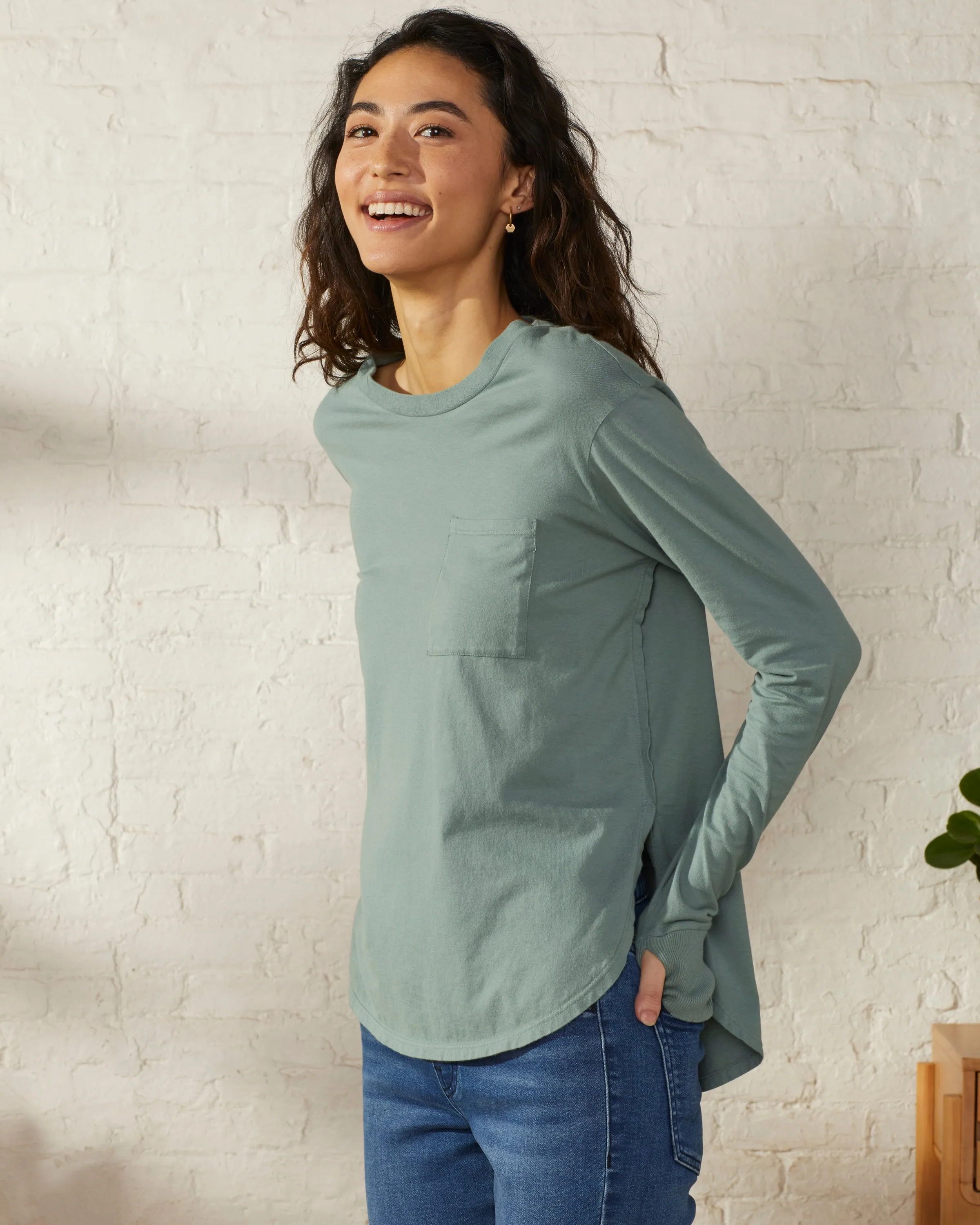 Oversized Curved-Hem Crew Tee sold by UpWest