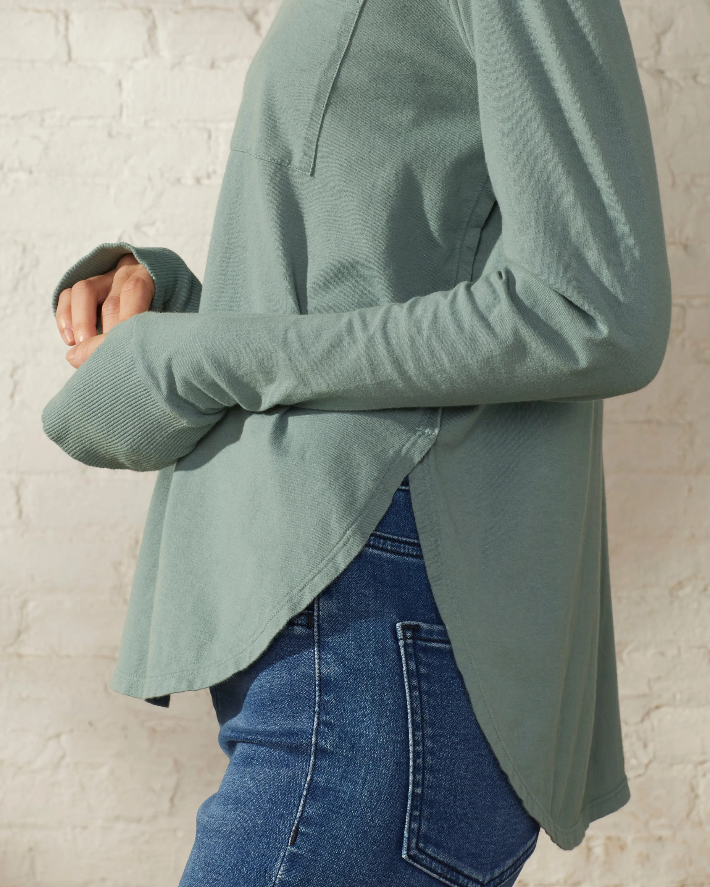 Oversized Curved-Hem Crew Tee sold by UpWest product image thumbnail 4