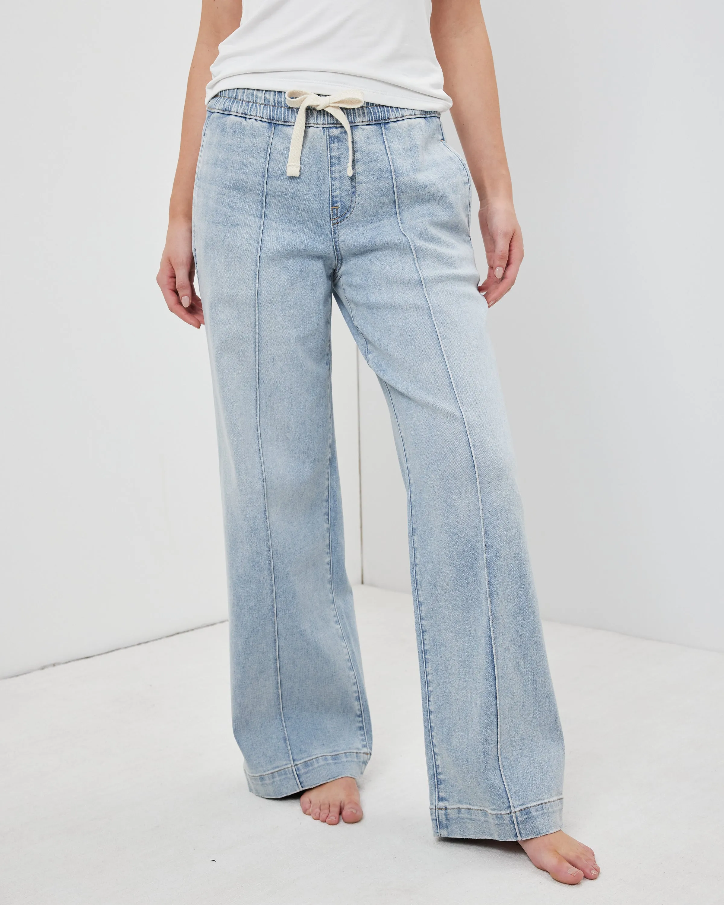 PDenim] P Denim Wide Jean / Indigo, Washed, Hi
