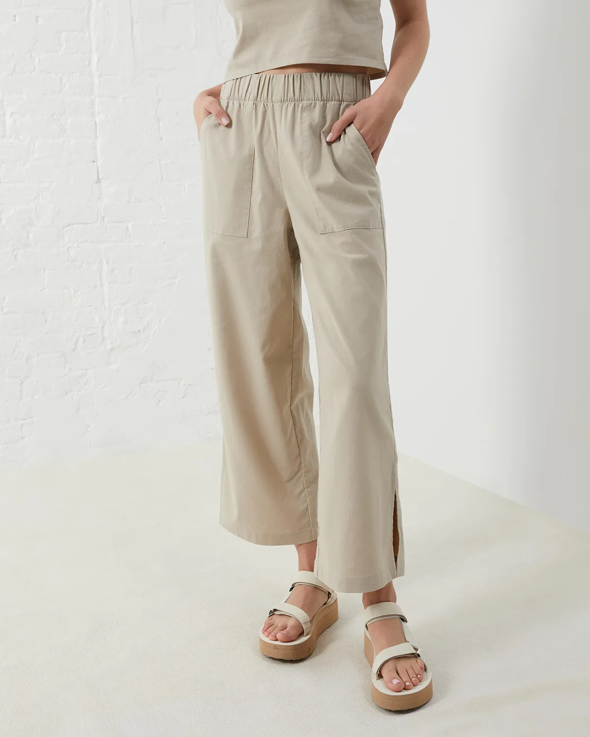 EcoHemp Wide-Leg Pull-on Pant sold by UpWest