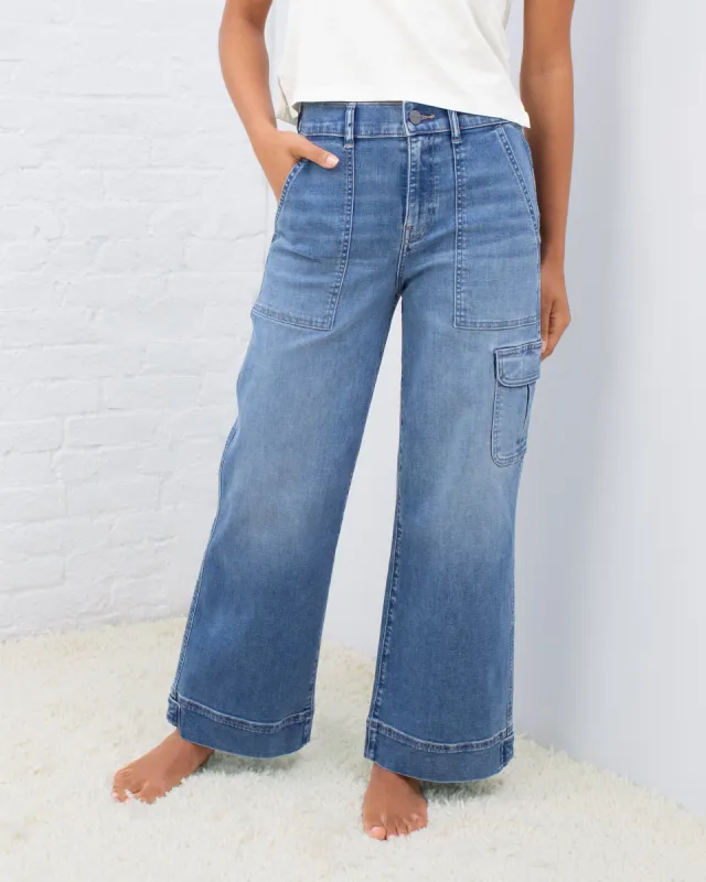 Convertible Wide-Leg Cargo Denim sold by UpWest