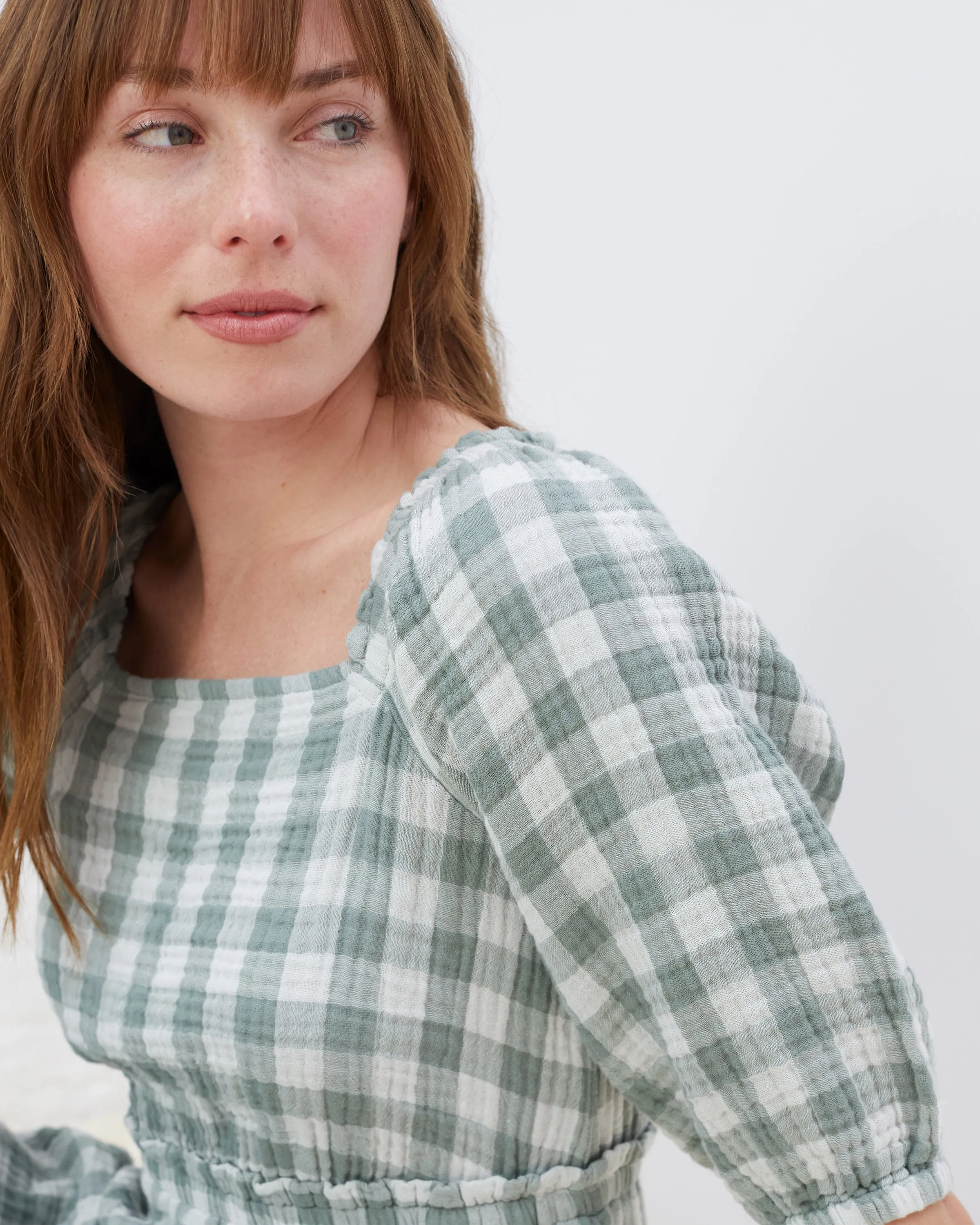 Coastal Cotton Gingham Maxi Dress sold by UpWest product image thumbnail 3