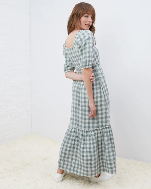 Coastal Cotton Gingham Maxi Dress sold by UpWest