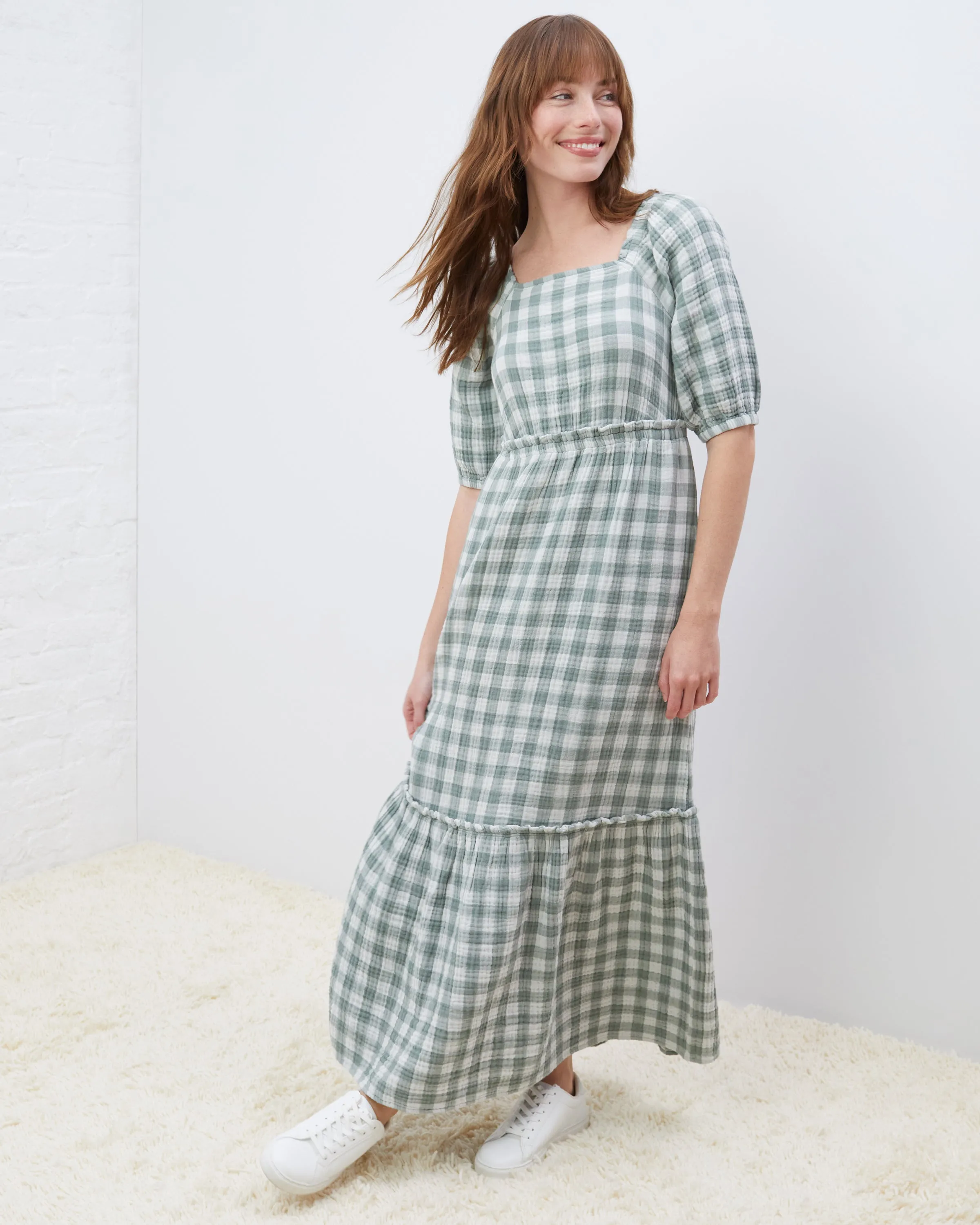 Coastal Cotton Gingham Maxi Dress sold by UpWest product image thumbnail 2