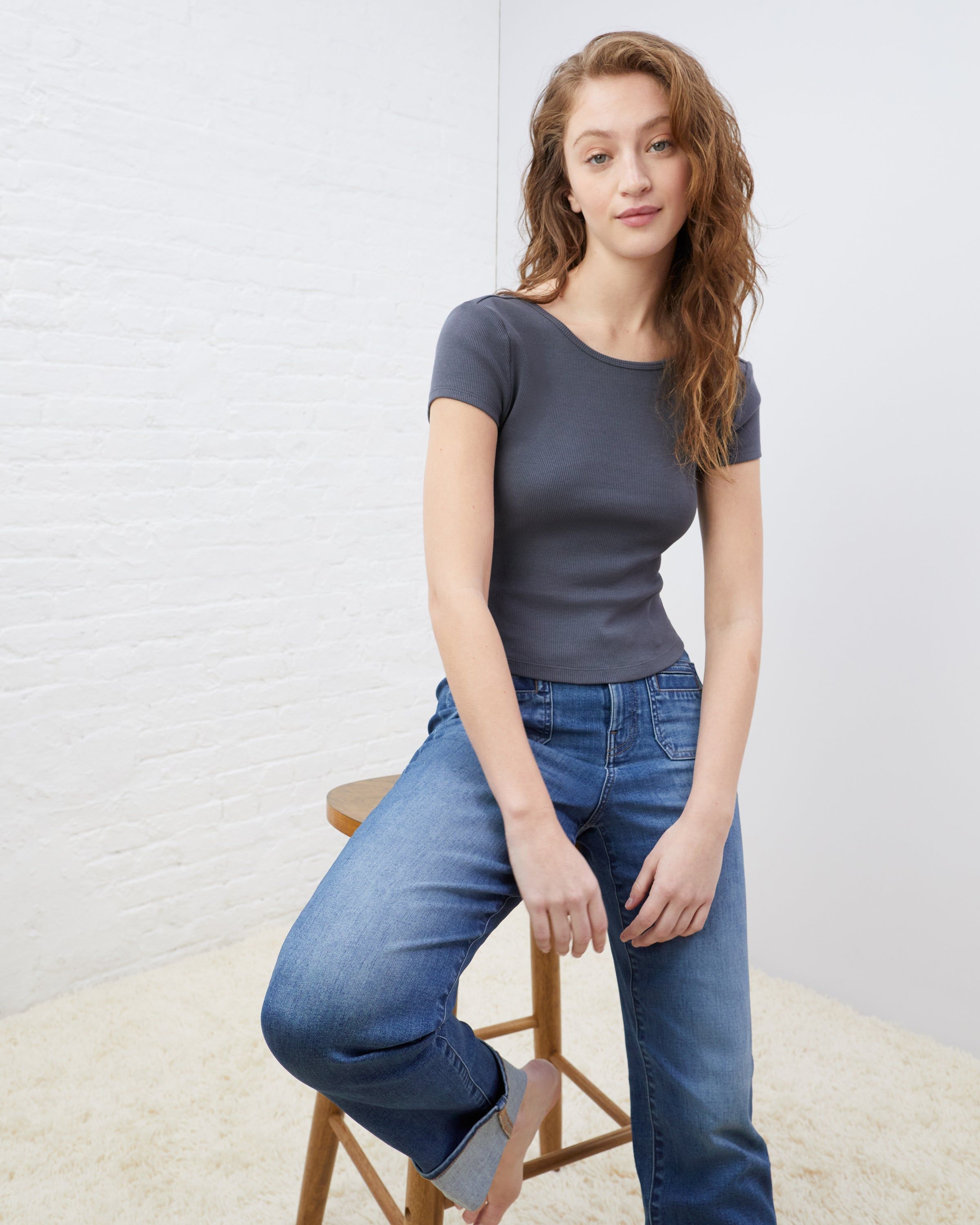 Compression-Rib Baby Tee sold by UpWest product image thumbnail 4