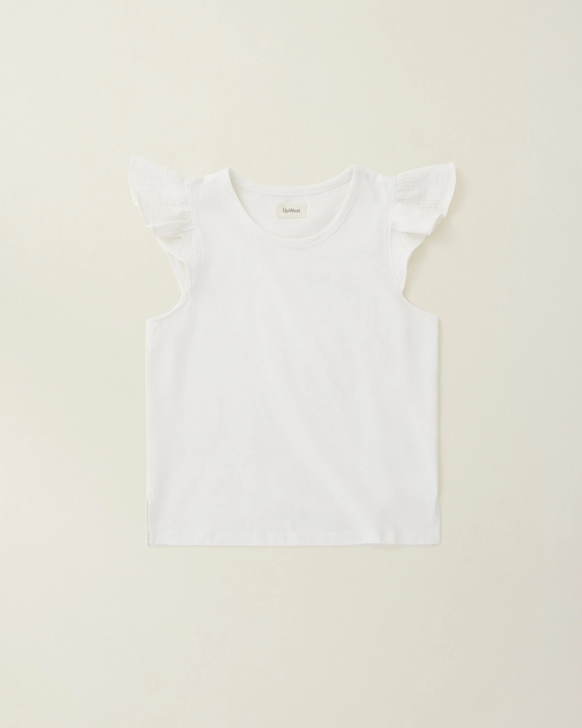 Mixed Fabric Flutter Sleeve Tee sold by UpWest product image thumbnail 5