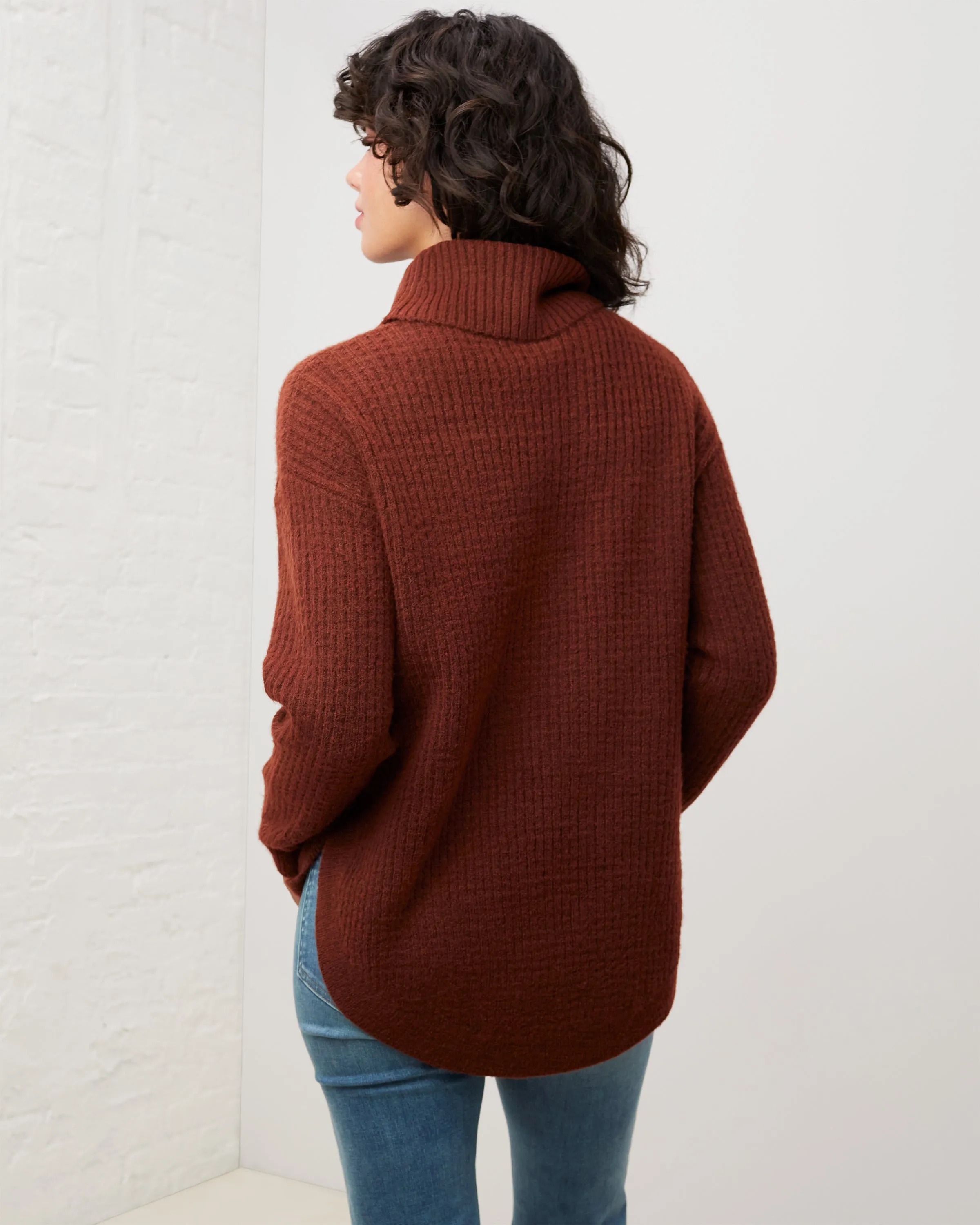 Comfy Curved Hem Turtleneck Sweater sold by UpWest product image thumbnail 2