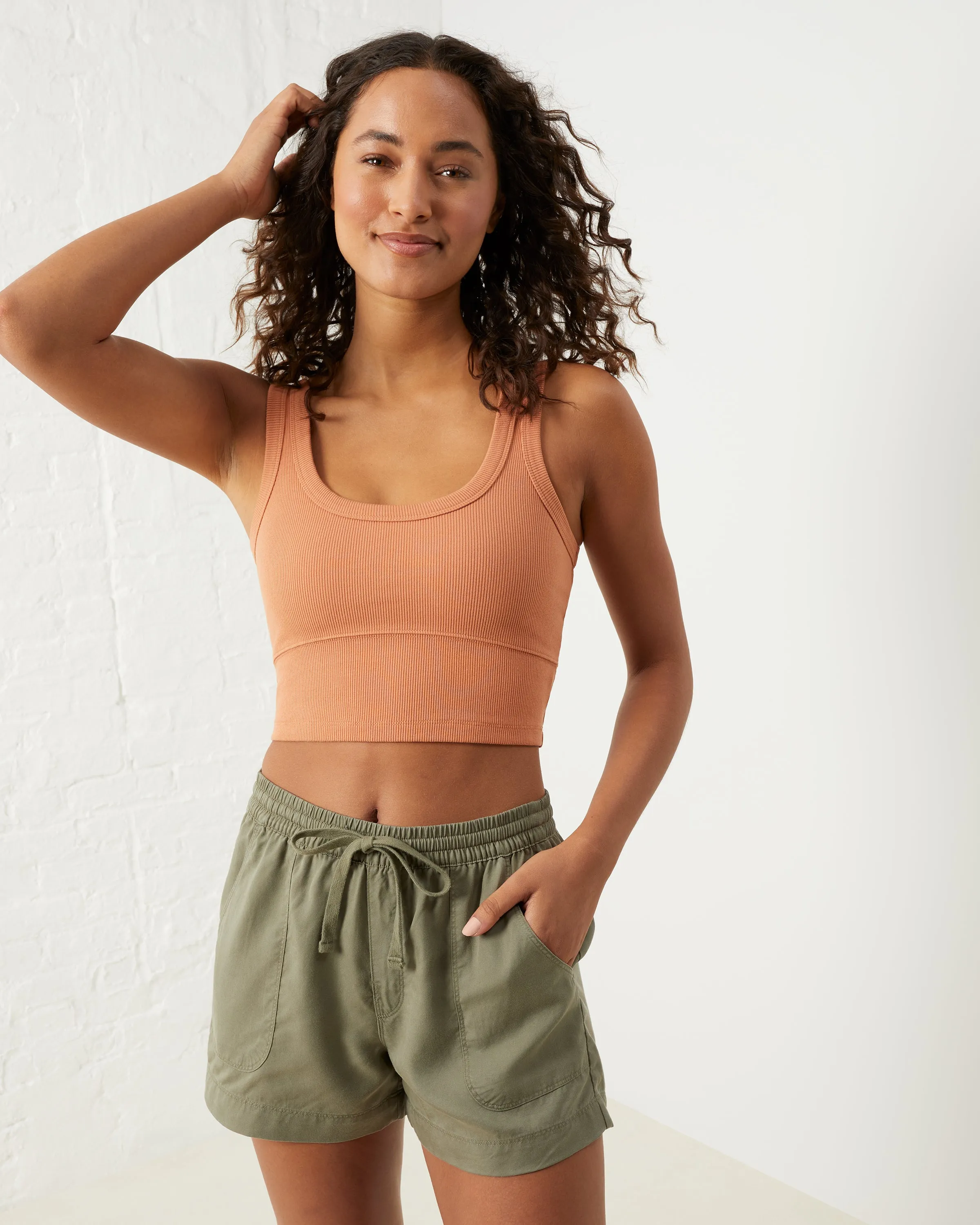 Cropped Ribbed Layering Tank sold by UpWest product image thumbnail 4