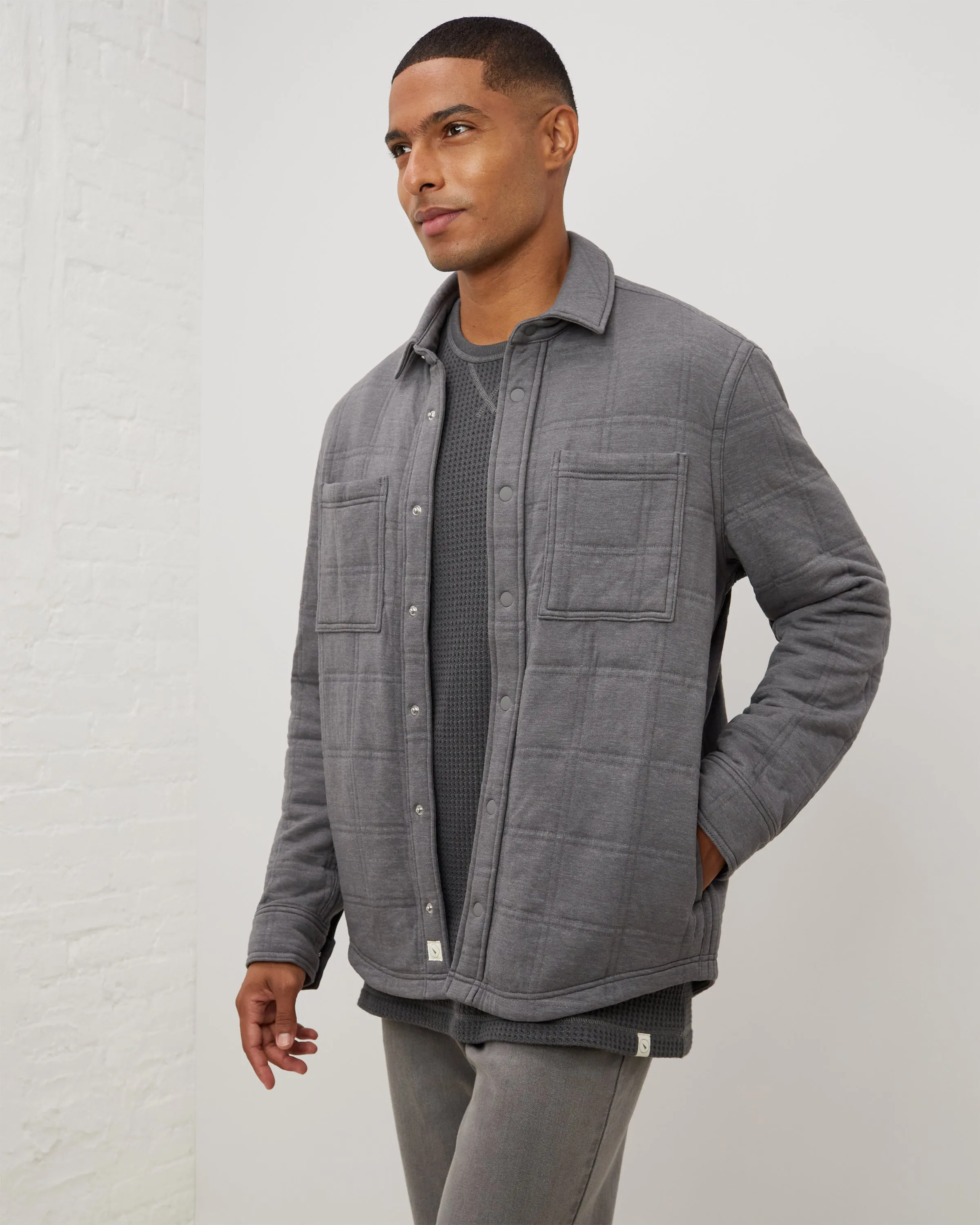 Quilted Shacket sold by UpWest