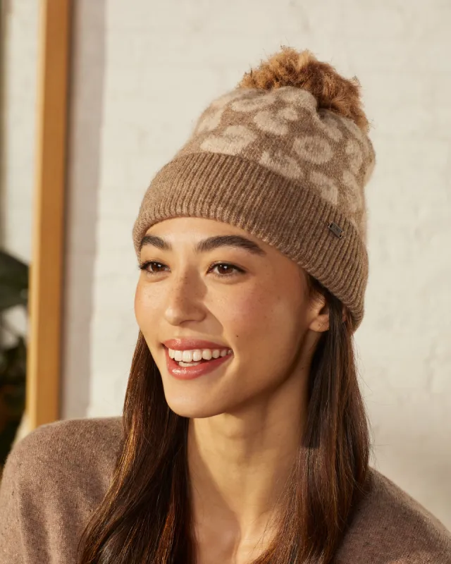 Leopard Pom Beanie sold by UpWest