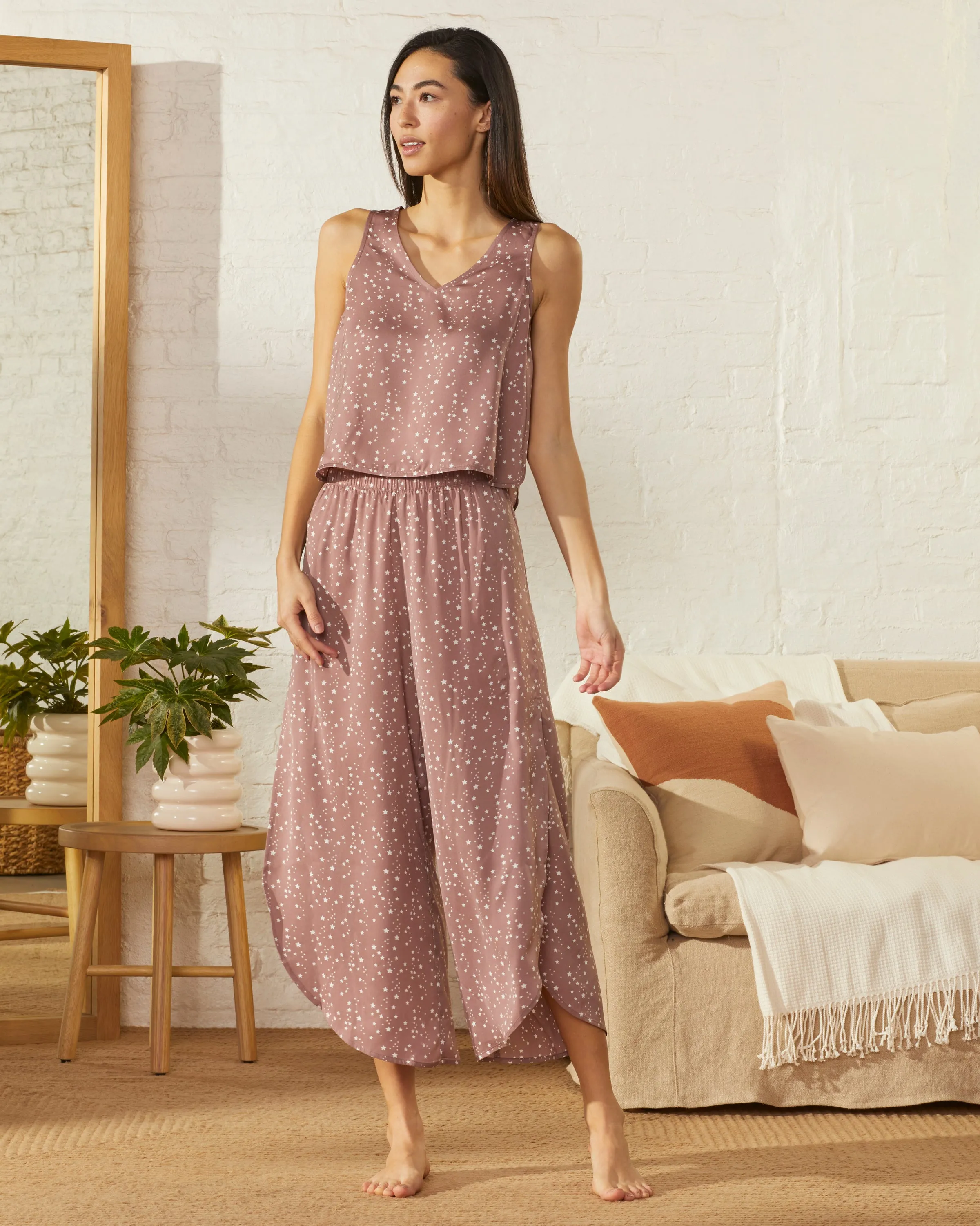 Tulip Hem Washable Satin Sleep Pant sold by UpWest product image thumbnail 4