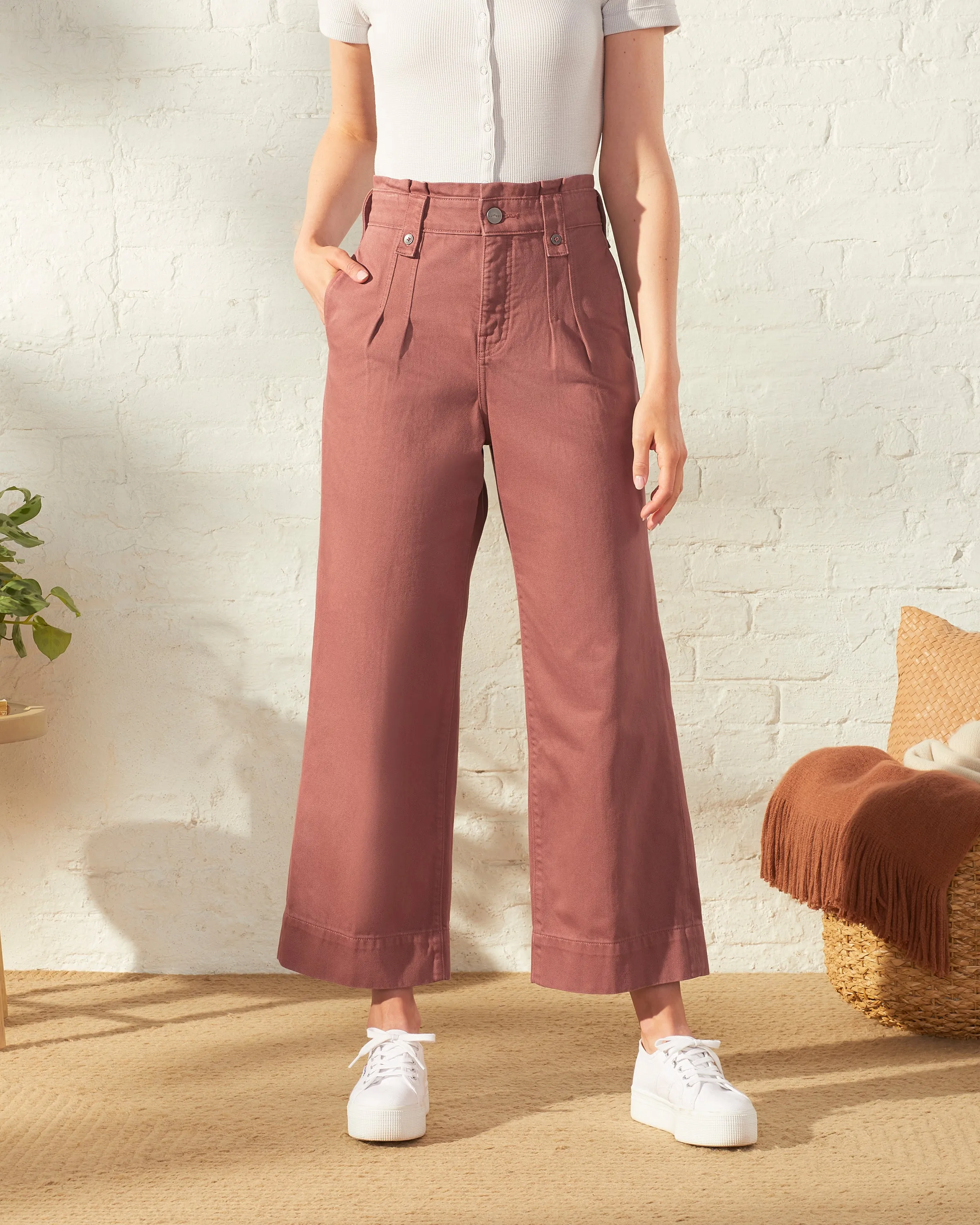 Pleated Wide-Leg Trouser sold by UpWest