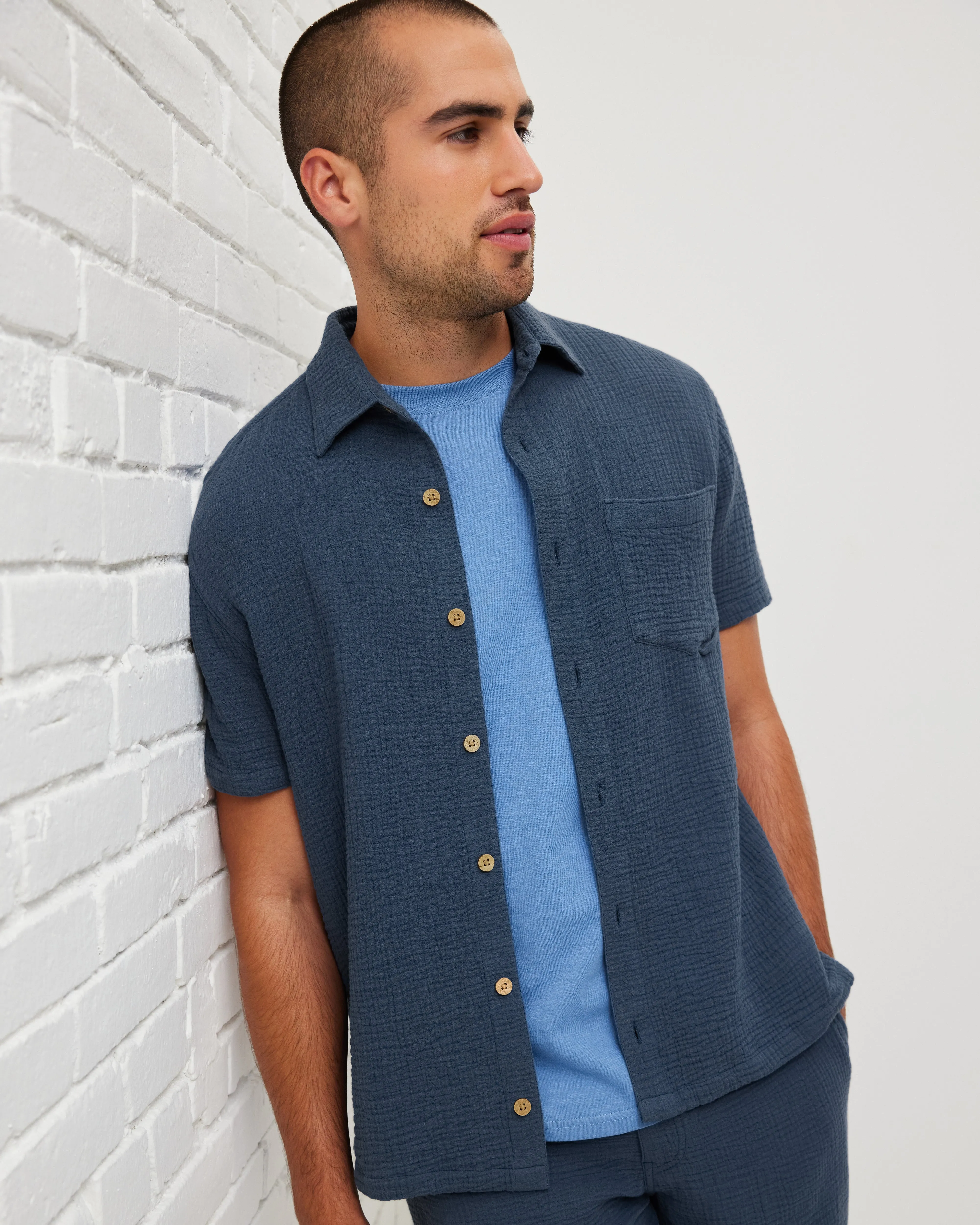 Coastal Cotton Button-Up Shirt sold by UpWest product image thumbnail 3