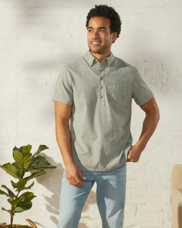 Hemp Slub Half Placket Shirt sold by UpWest