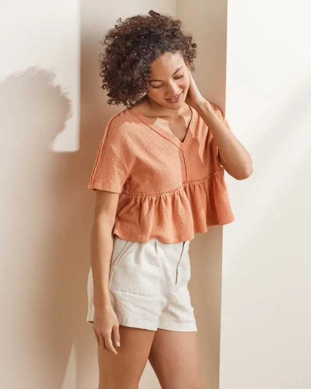 V-Neck Peplum Tee sold by UpWest