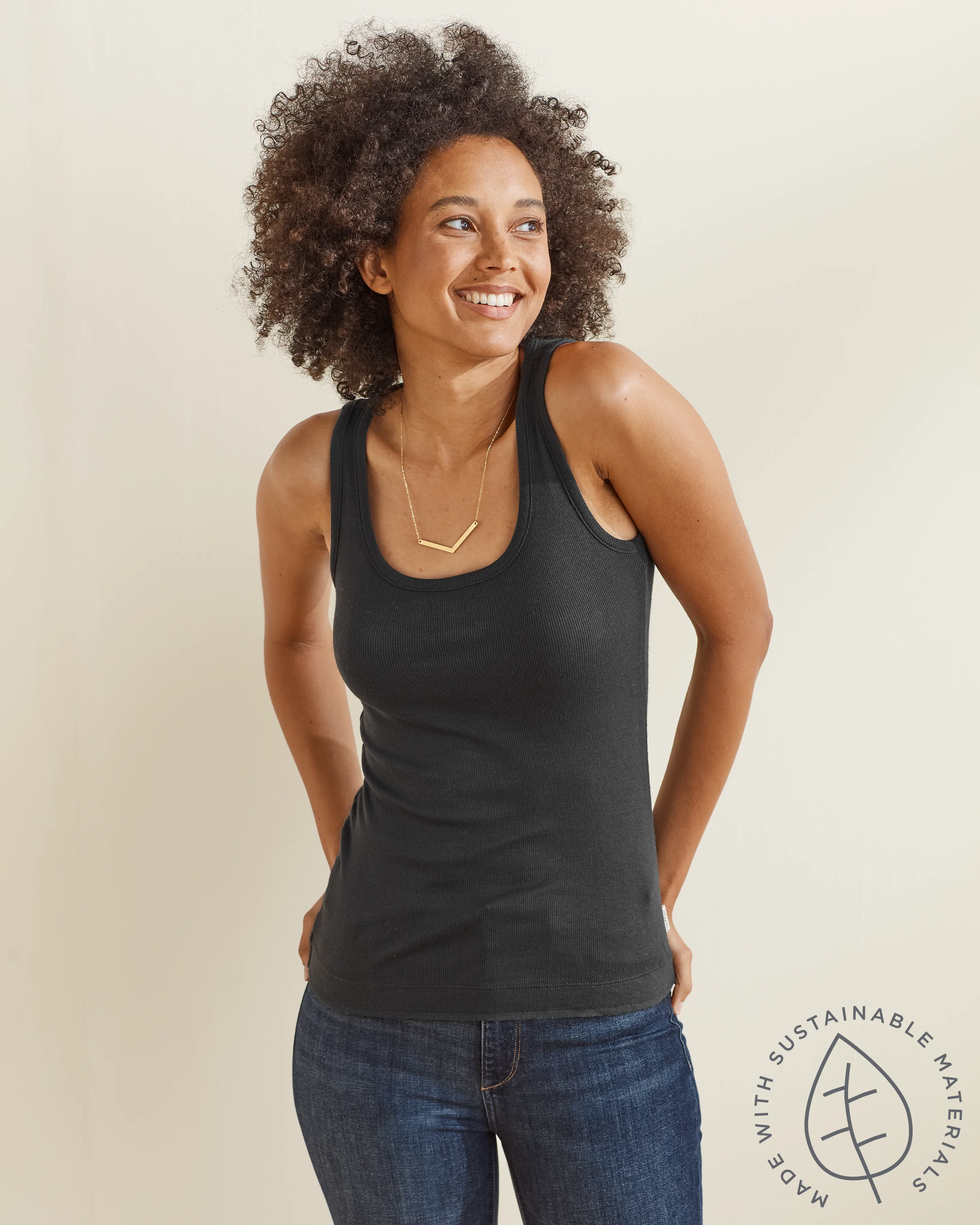 Straight-Hem Ribbed Layering Tank sold by UpWest product image thumbnail 5