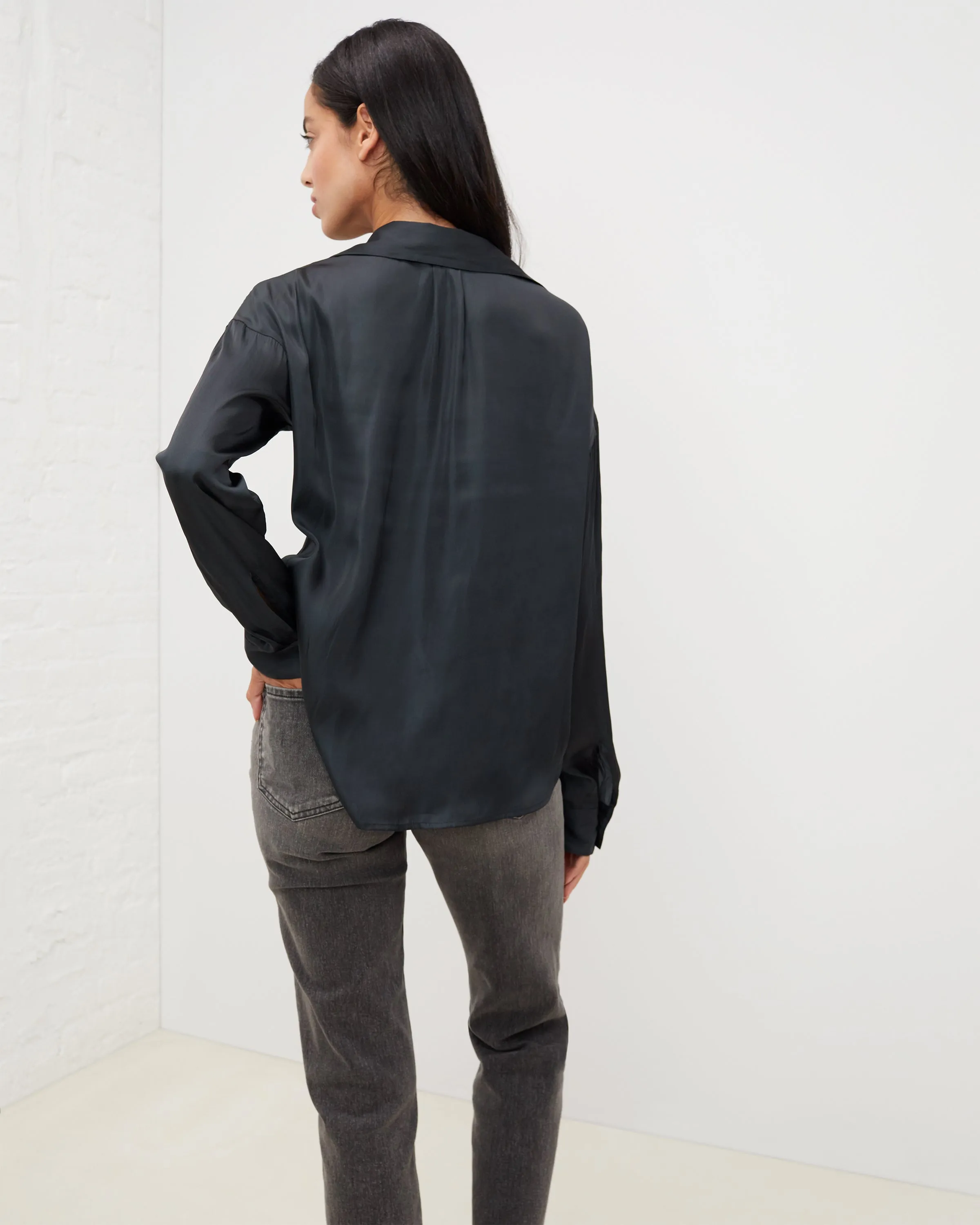 Crinkle Satin Button-Down sold by UpWest product image thumbnail 2