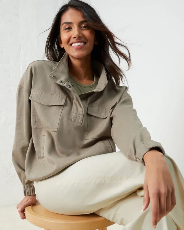 Cropped EcoHemp Twill Jacket sold by UpWest