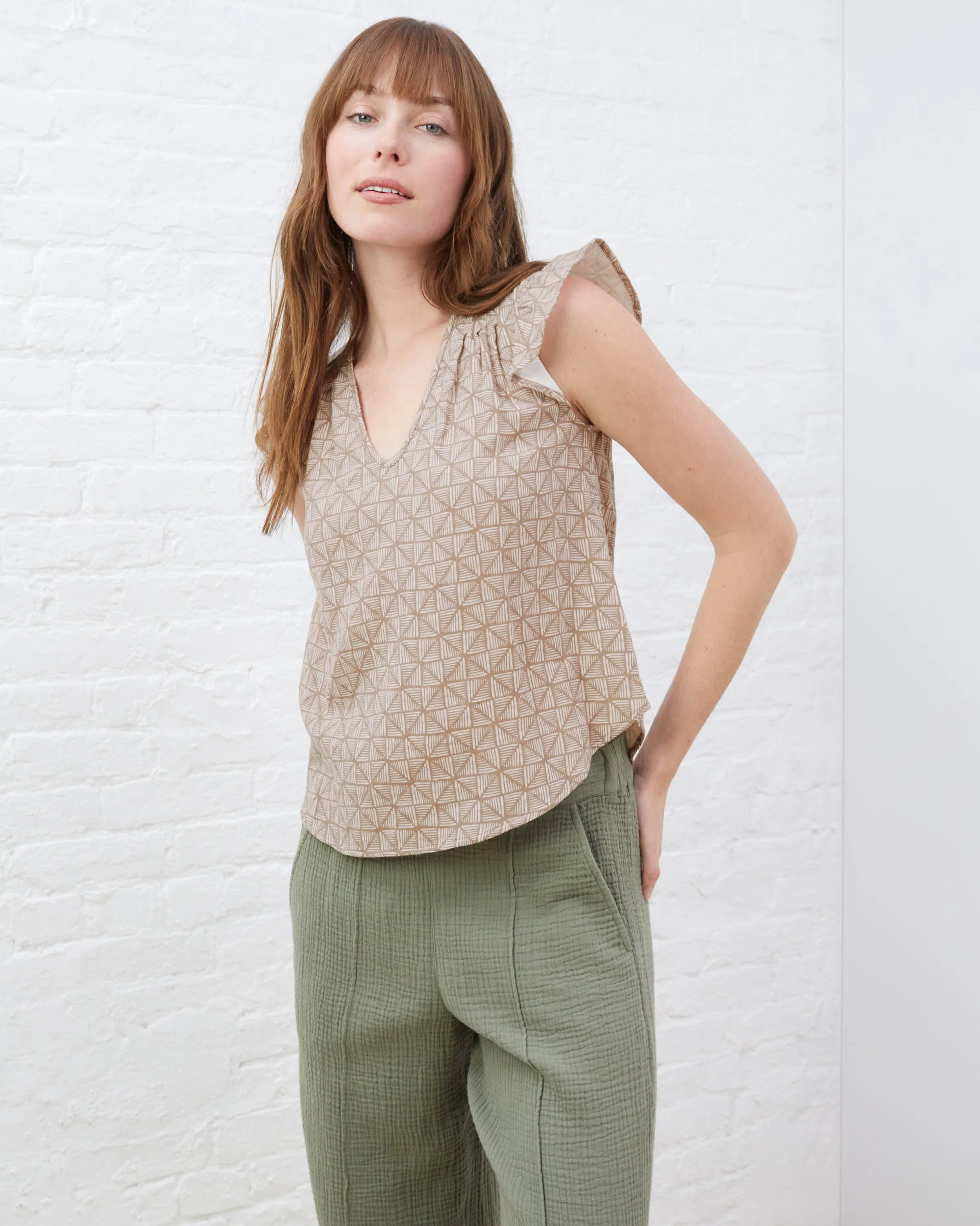 Flutter Sleeve V-Neck Top sold by UpWest product image thumbnail 5