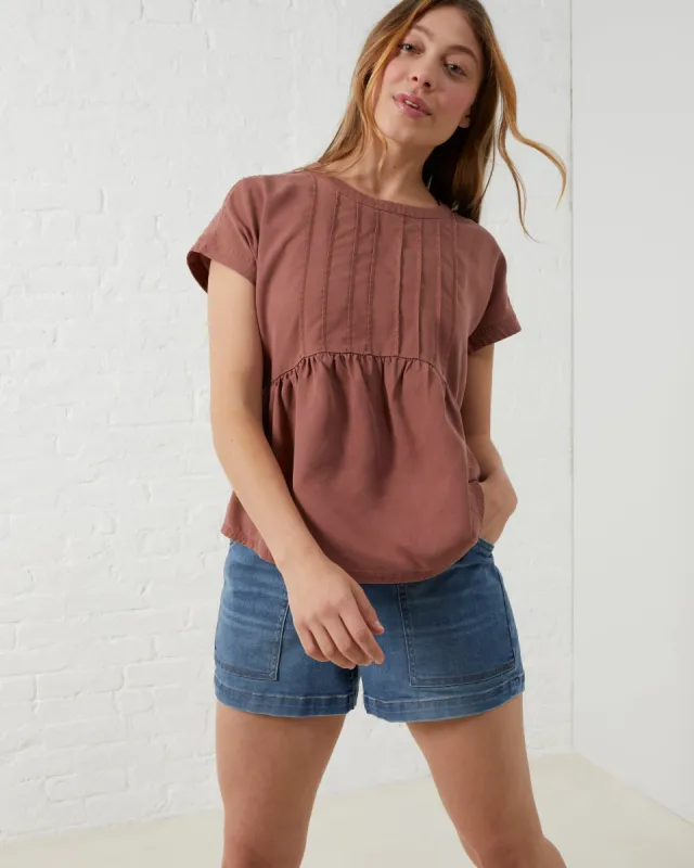 All-Around Tencel Peplum Top sold by UpWest