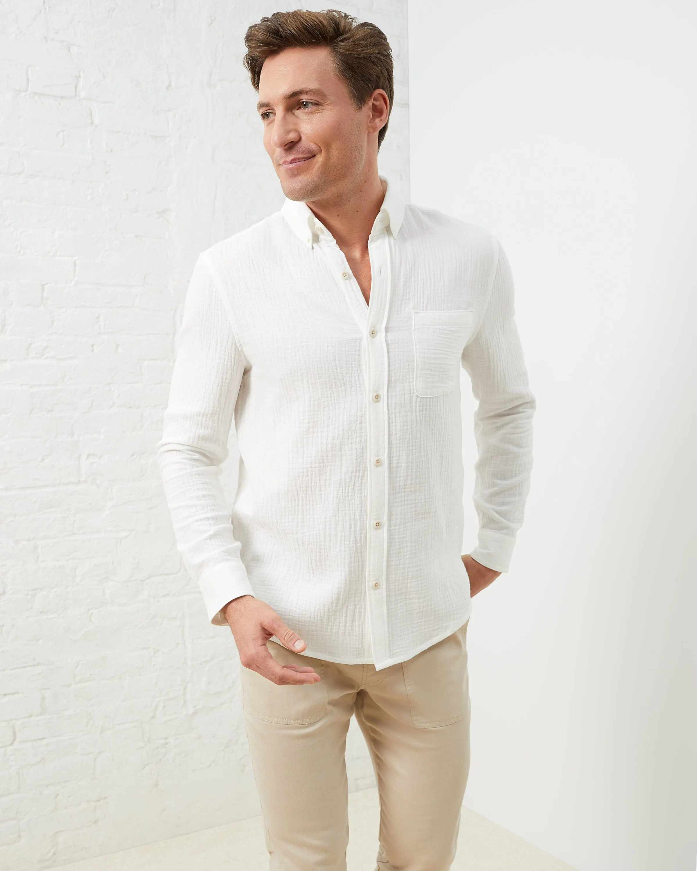 Coastal Cotton Button-Down Shirt sold by UpWest