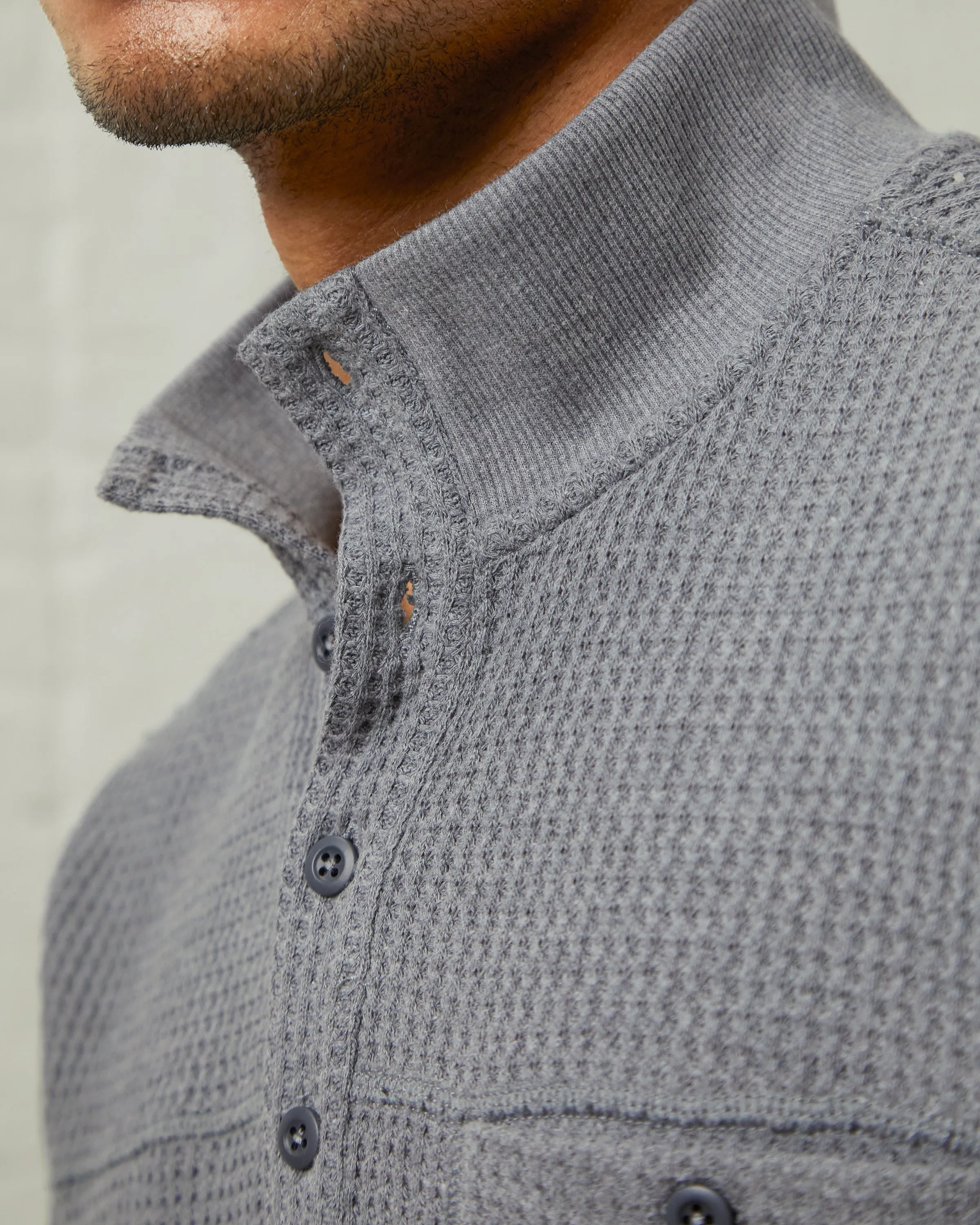 Cozy Up Mock Neck Waffle Tee sold by UpWest product image thumbnail 4