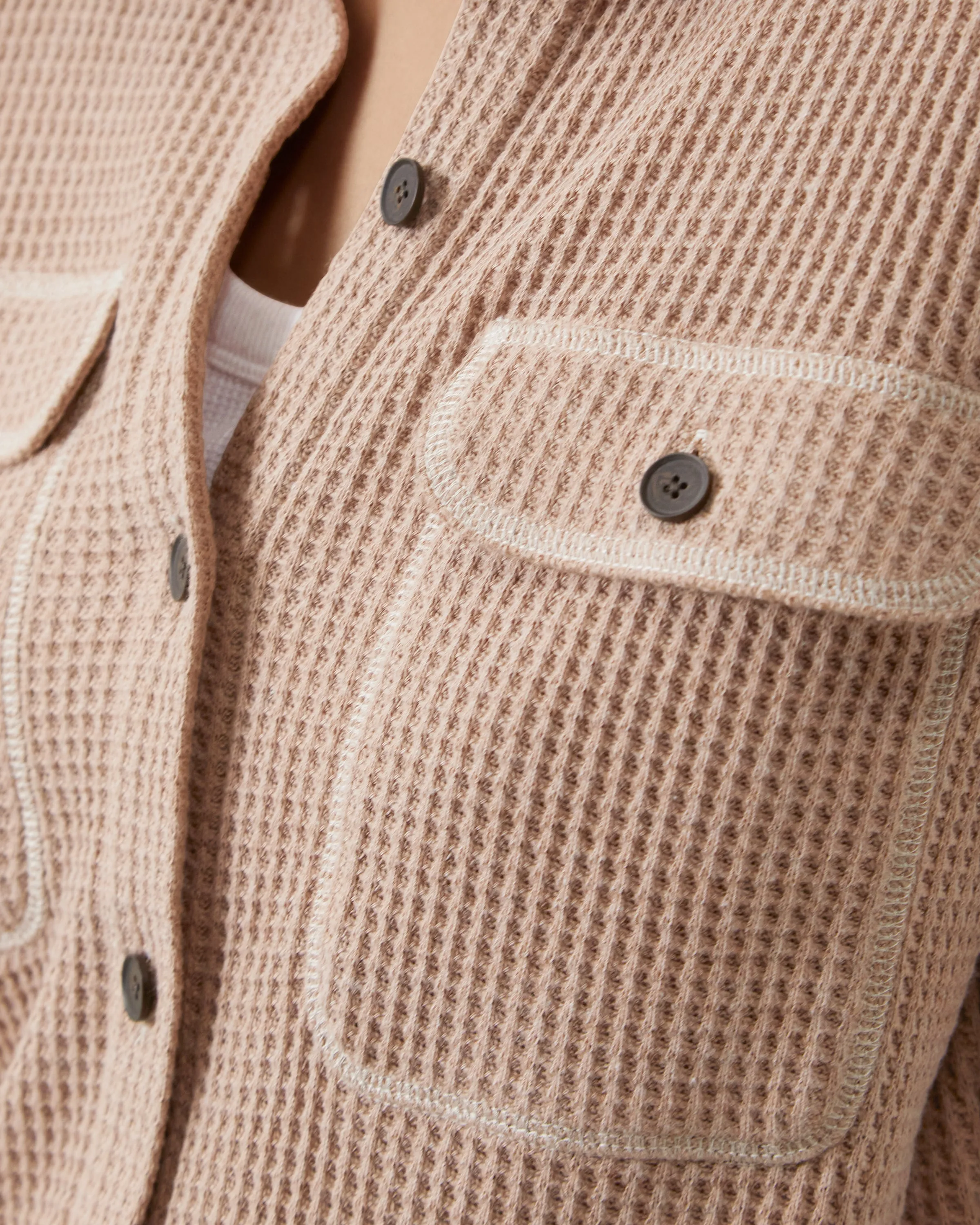 Cozy Up Waffle Button-Down Shirt sold by UpWest product image thumbnail 3