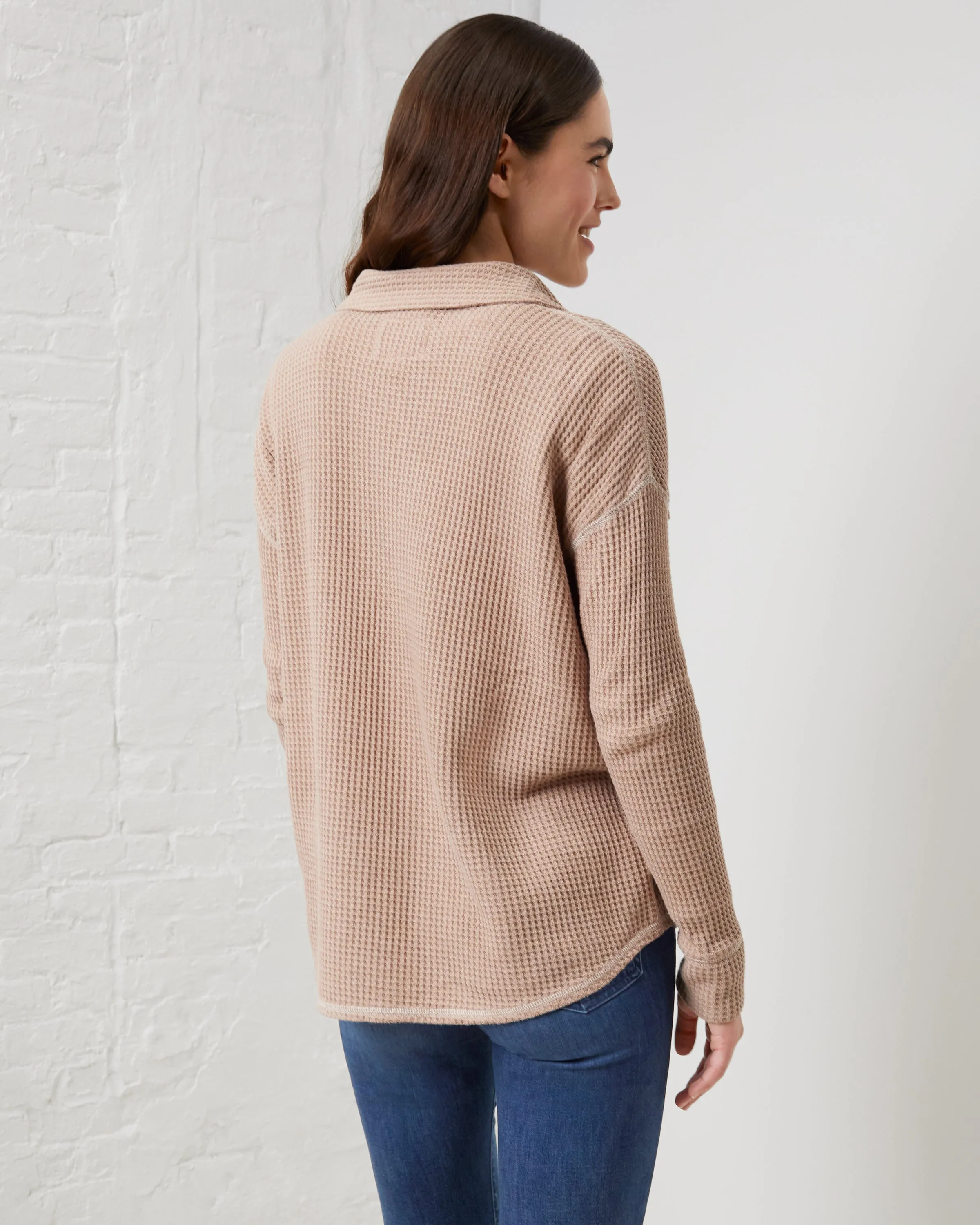 Cozy Up Waffle Button-Down Shirt sold by UpWest product image thumbnail 2