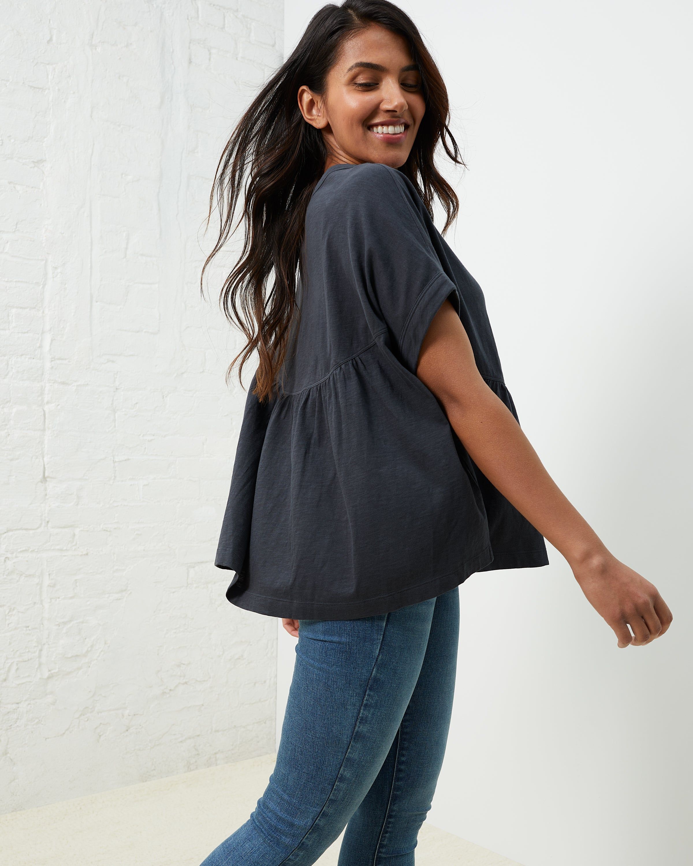 Clean Cotton Oversized Peplum Tee sold by UpWest product image thumbnail 5