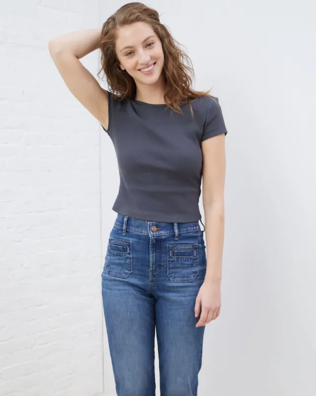 Compression-Rib Baby Tee sold by UpWest