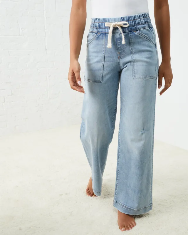 All Day Wide-Leg Pull-On  Denim sold by UpWest