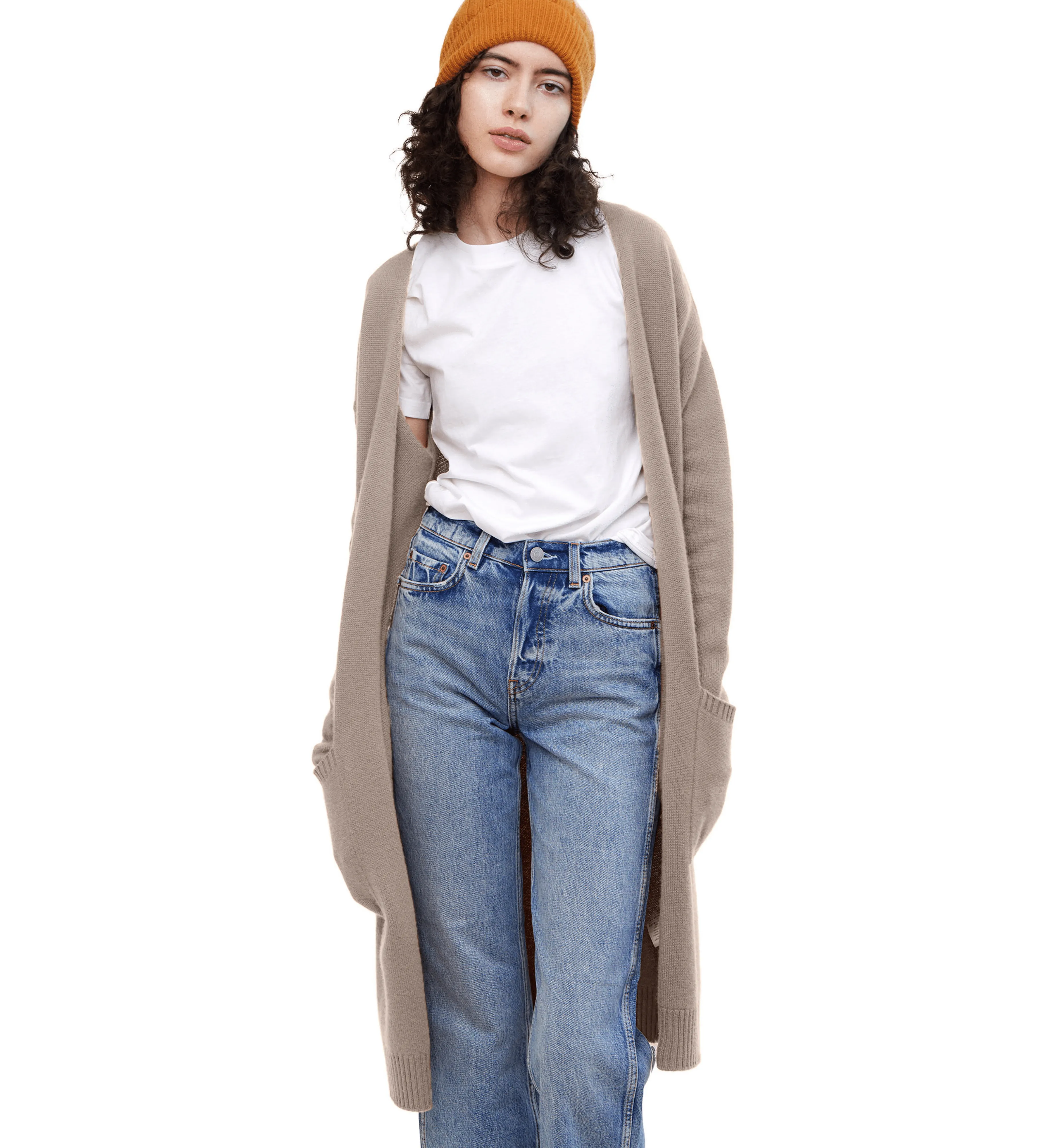 The Open Front Long Cashmere Cardigan with Pockets sold by State Cashmere product image thumbnail 3