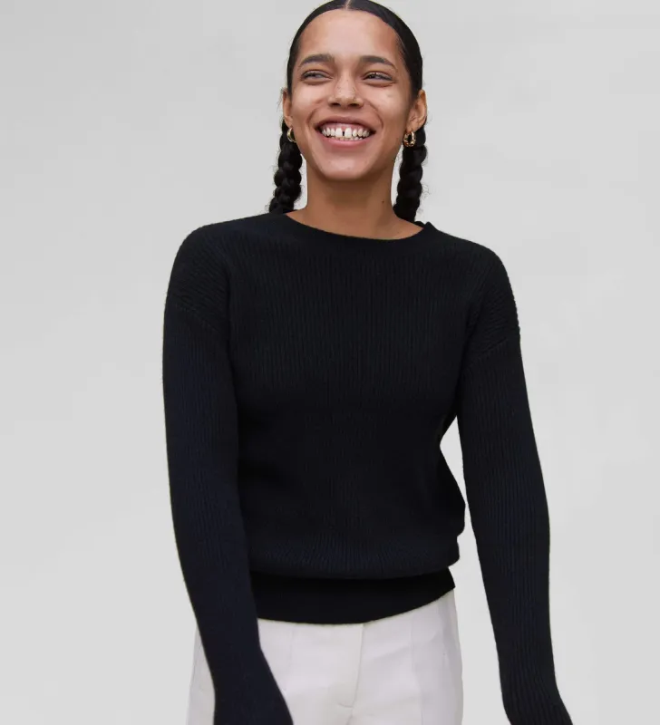 The Ribbed Crewneck Cashmere Sweater sold by State Cashmere