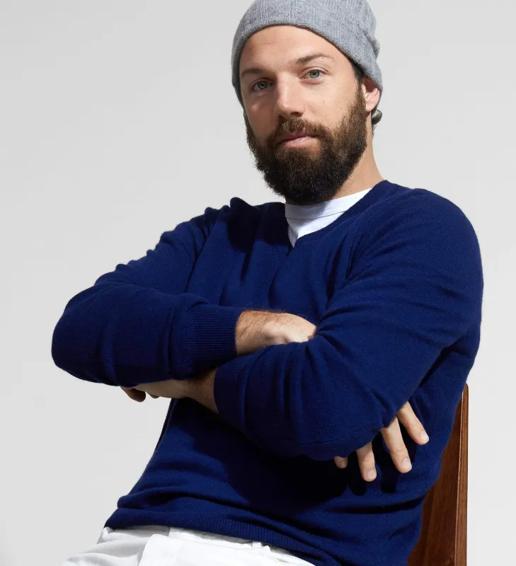 The Men's Basic V-Neck Cashmere Sweater made by State Cashmere