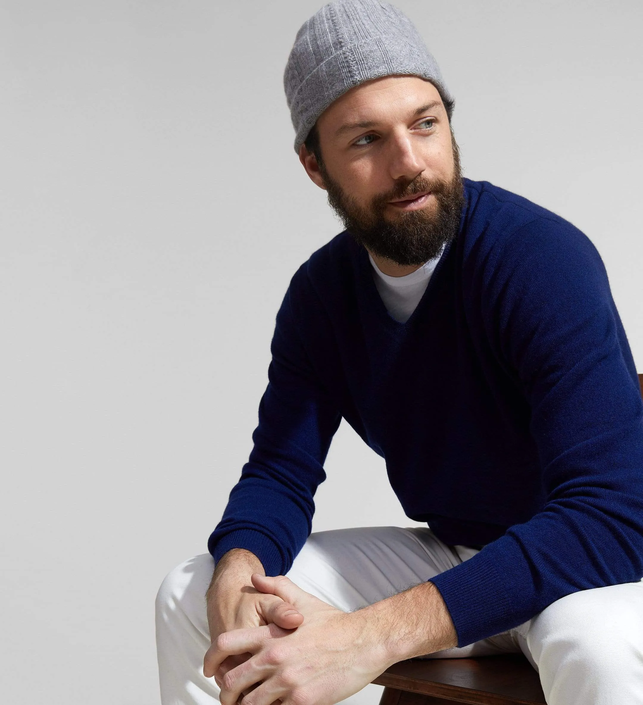 The Men's Basic V-Neck Cashmere Sweater sold by State Cashmere product image thumbnail 2