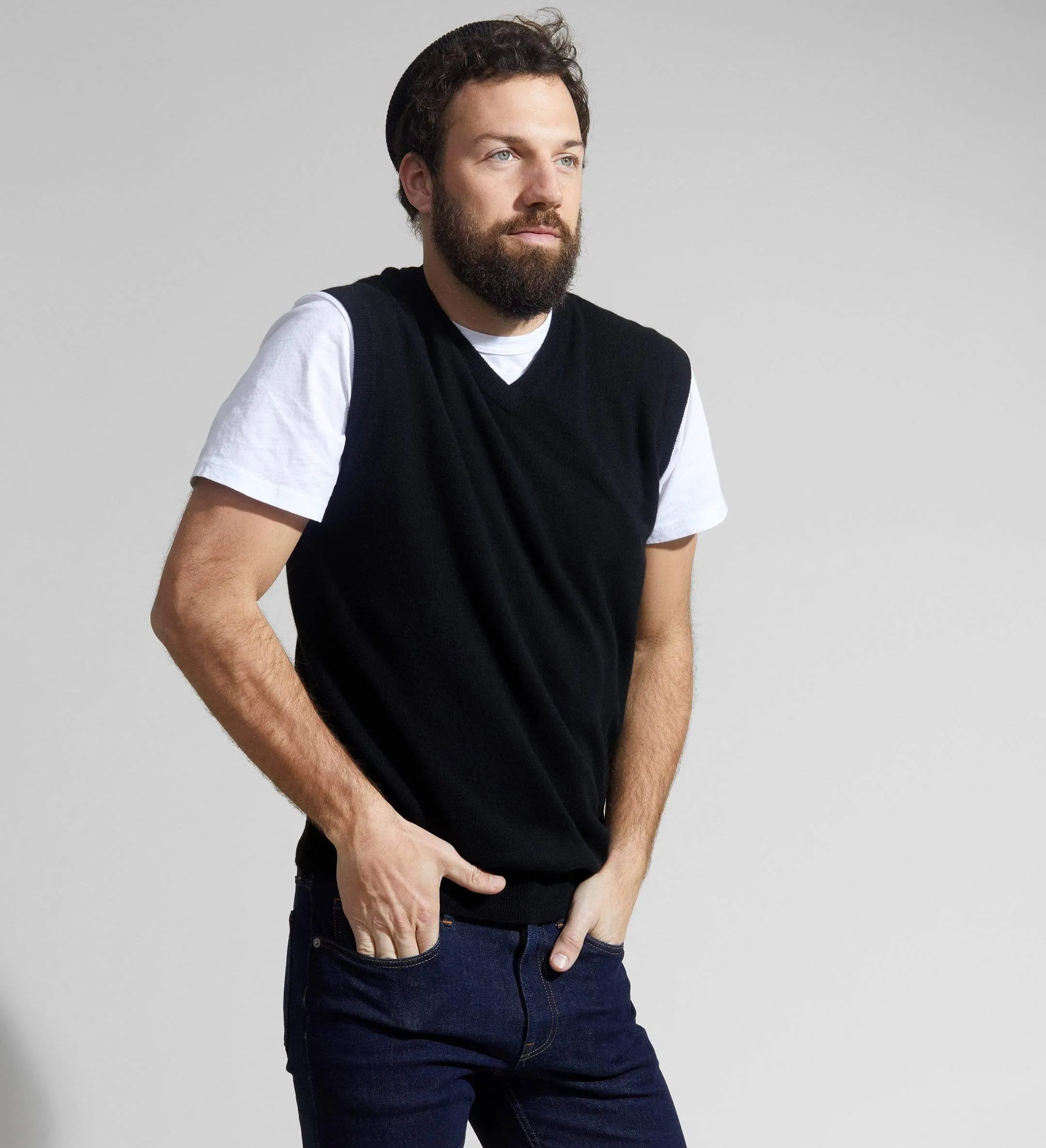 The V-Neck Basic Vest Cashmere Sweater sold by State Cashmere product image thumbnail 2