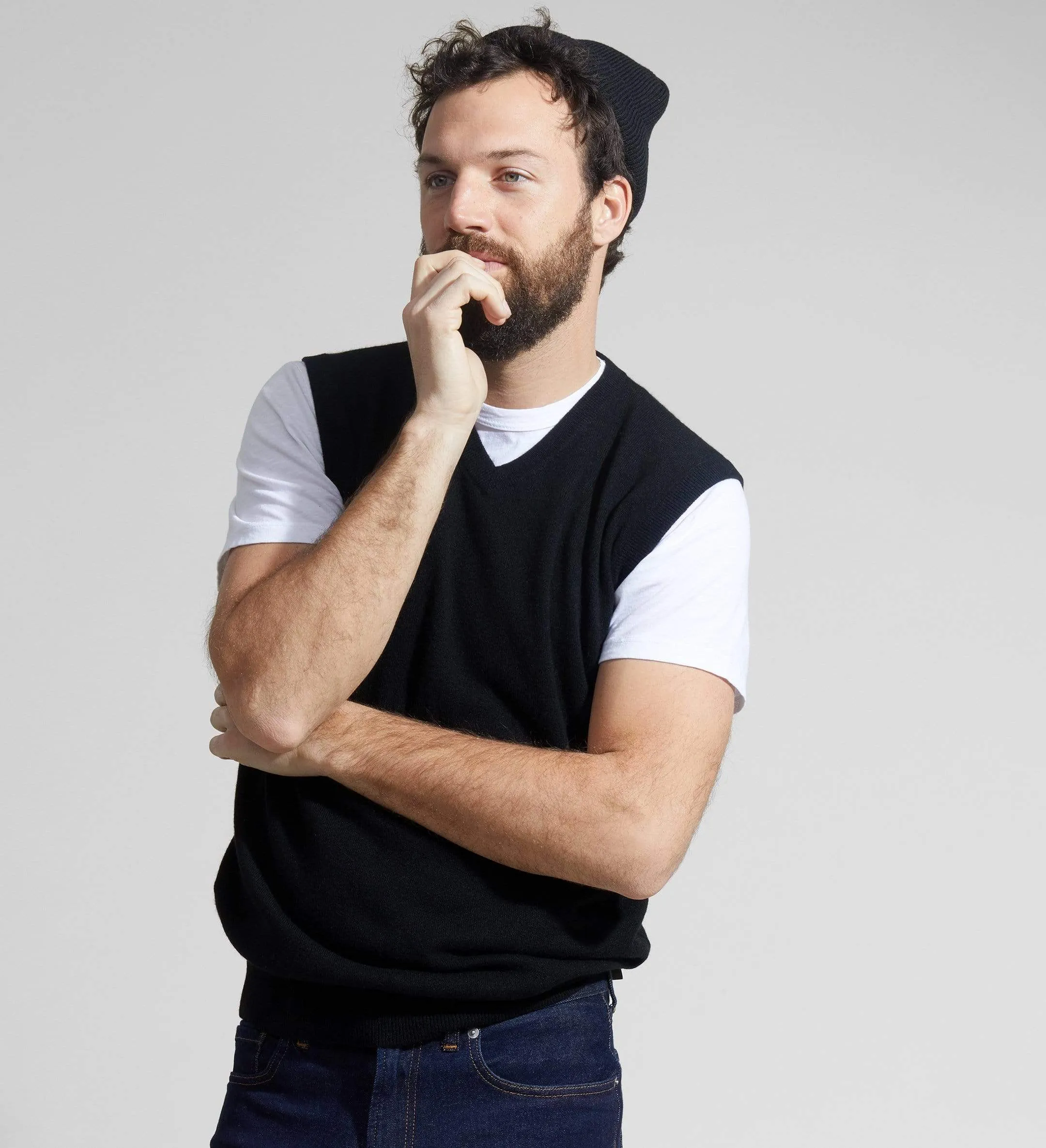 The V-Neck Basic Vest Cashmere Sweater sold by State Cashmere