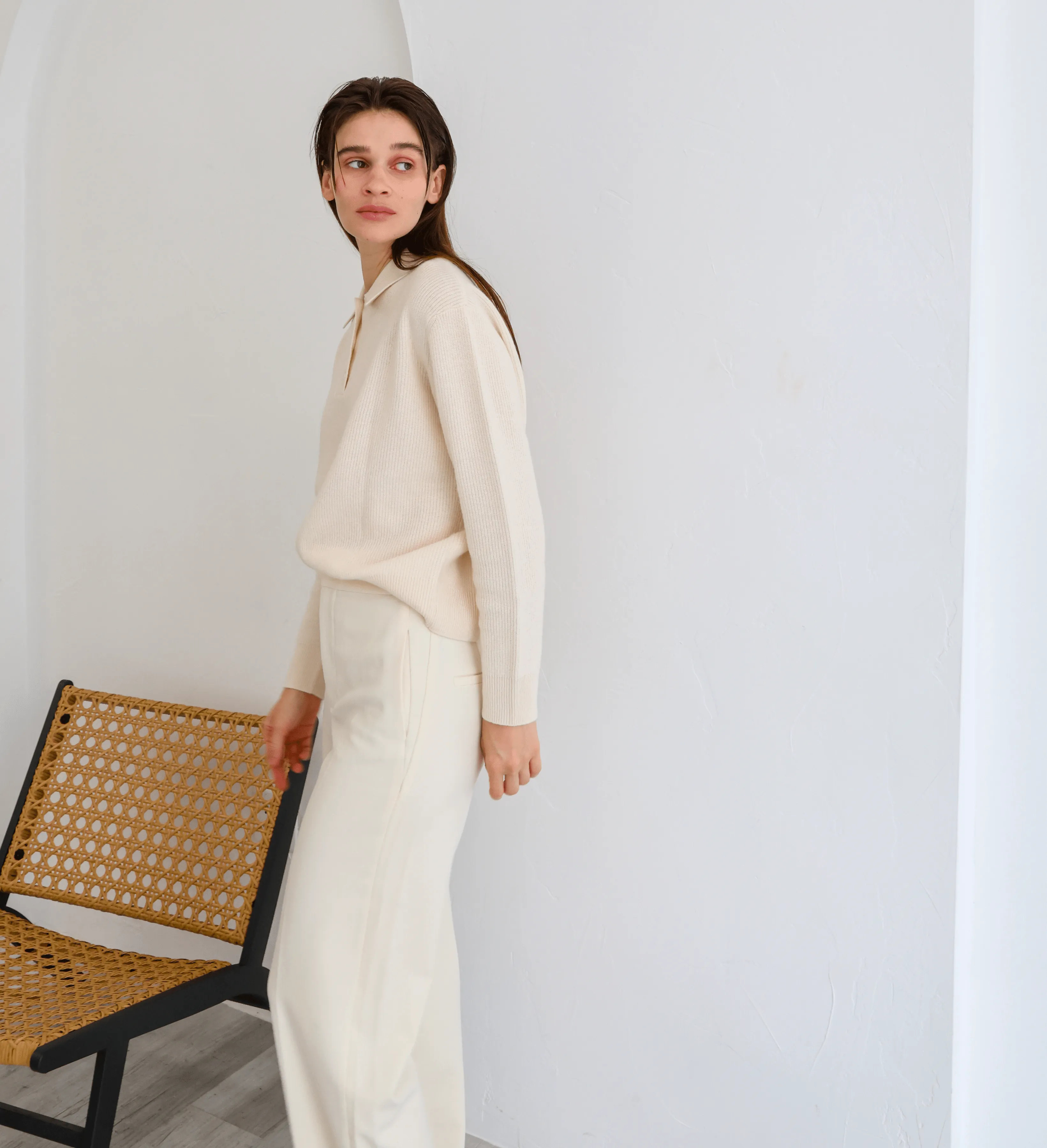 The Polo Collar Cashmere Sweater with Buttons sold by State Cashmere product image thumbnail 3