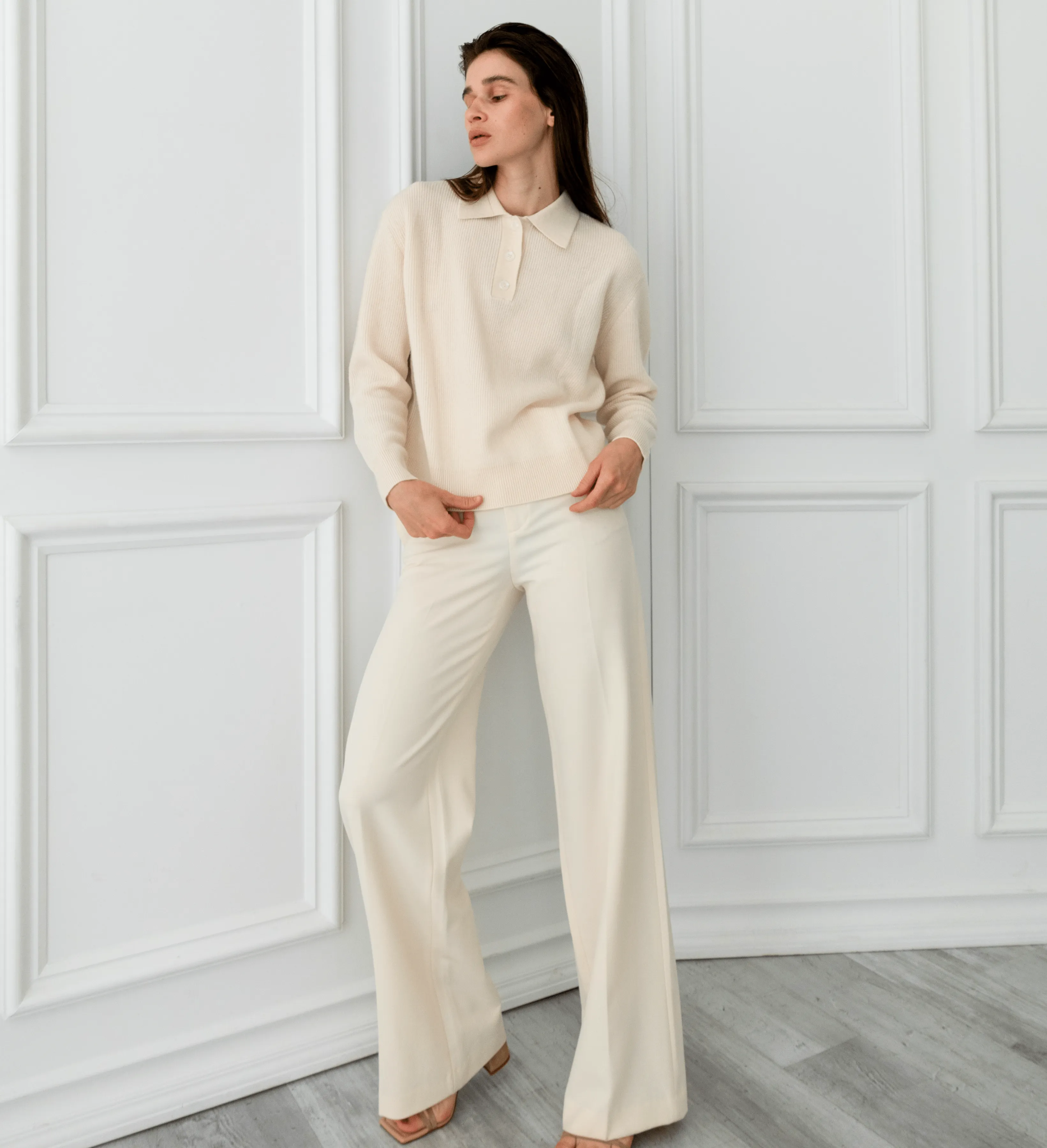 The Polo Collar Cashmere Sweater with Buttons sold by State Cashmere product image thumbnail 2