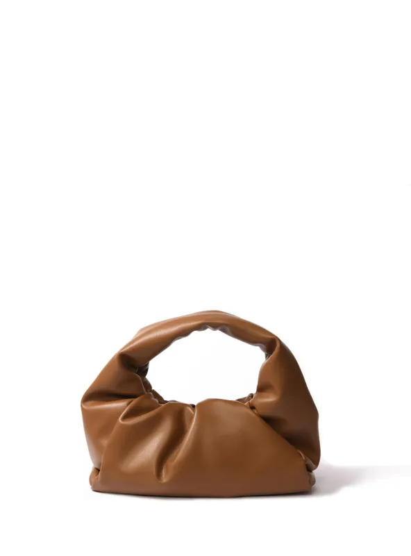 Marshmallow Croissant Bag in Soft Leather, Caramel sold by Bob Ore Blue Collection