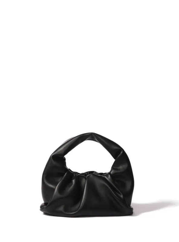 Marshmallow Croissant Bag in Soft Leather, Black sold by Bob Ore Blue Collection