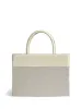 Victoria Tote Leather Canvas Combo Bag, White sold by Bob Ore Blue Collection
